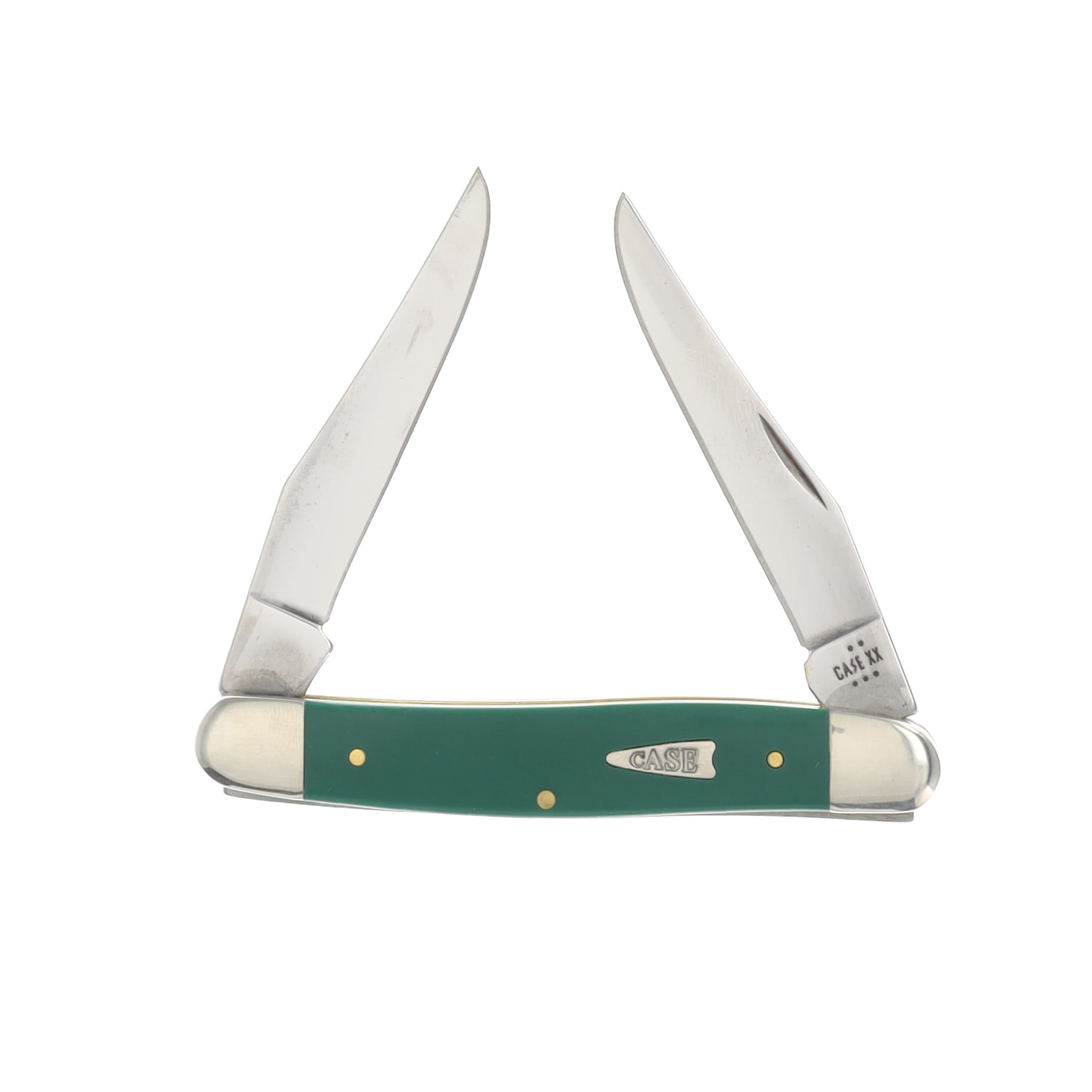 Case XX Spruce Green Smooth Synthetic Muskrat Folding Knife