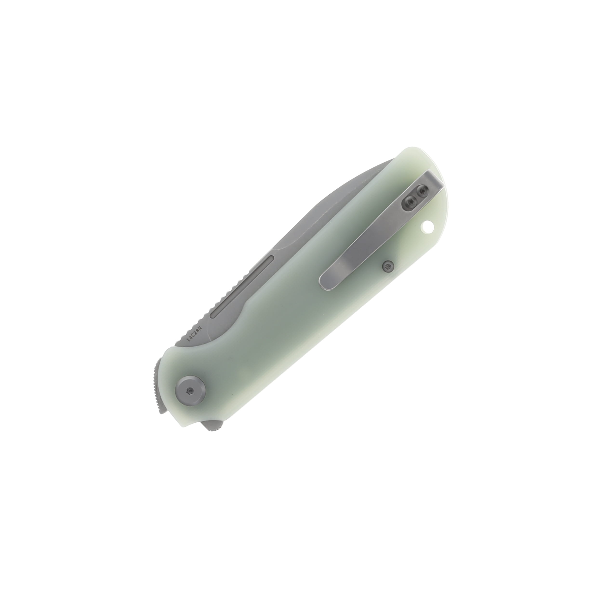 Eutektik Liong Mah Binary Right Handed G-10 Jade Green 3.75 In Sandvik Stonewash Drop Point LM21 View 4