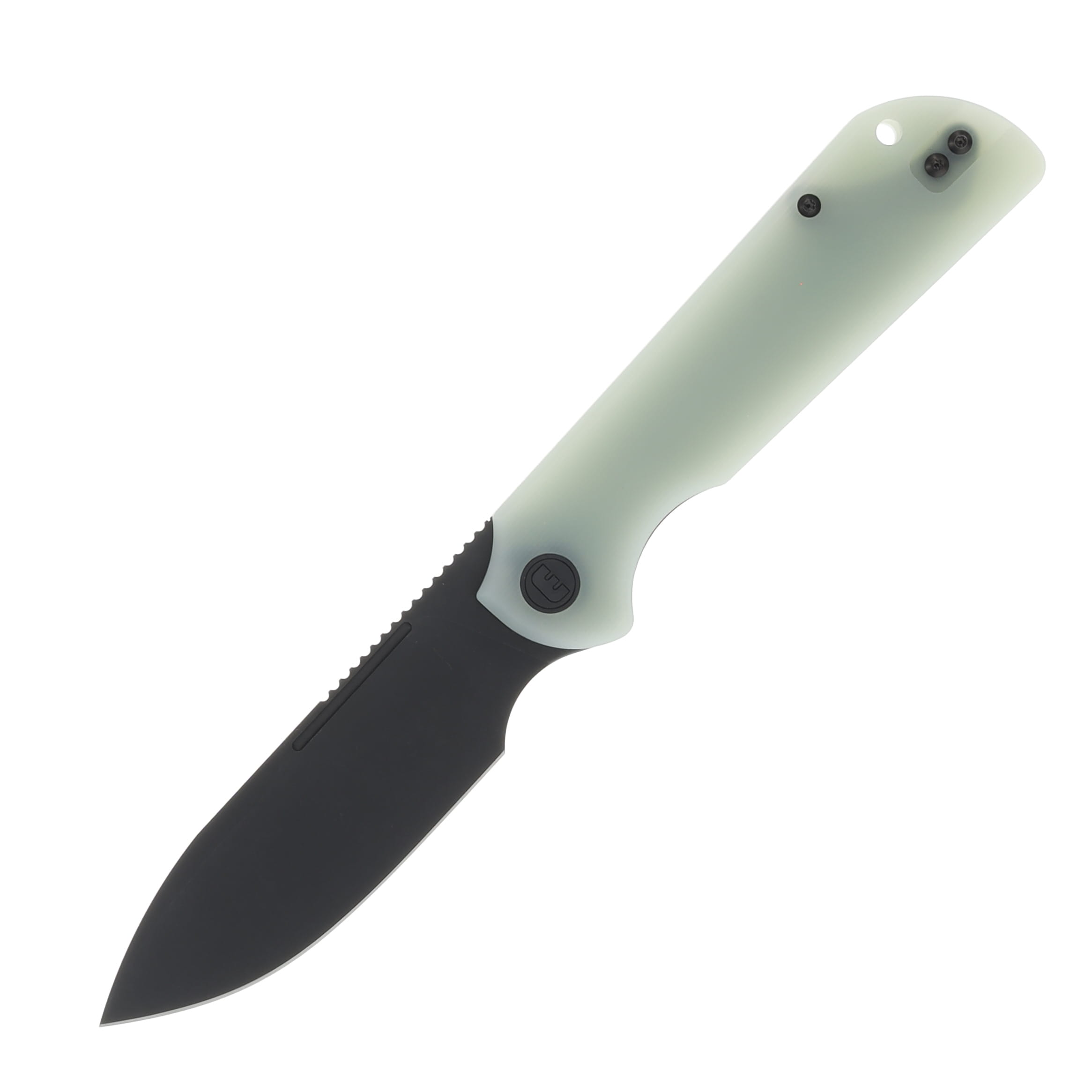 Eutektik Liong Mah Binary Right Hand G-10 Jade Green 3.75 In Sandvik Blackwash Drop Point LM22 View 1