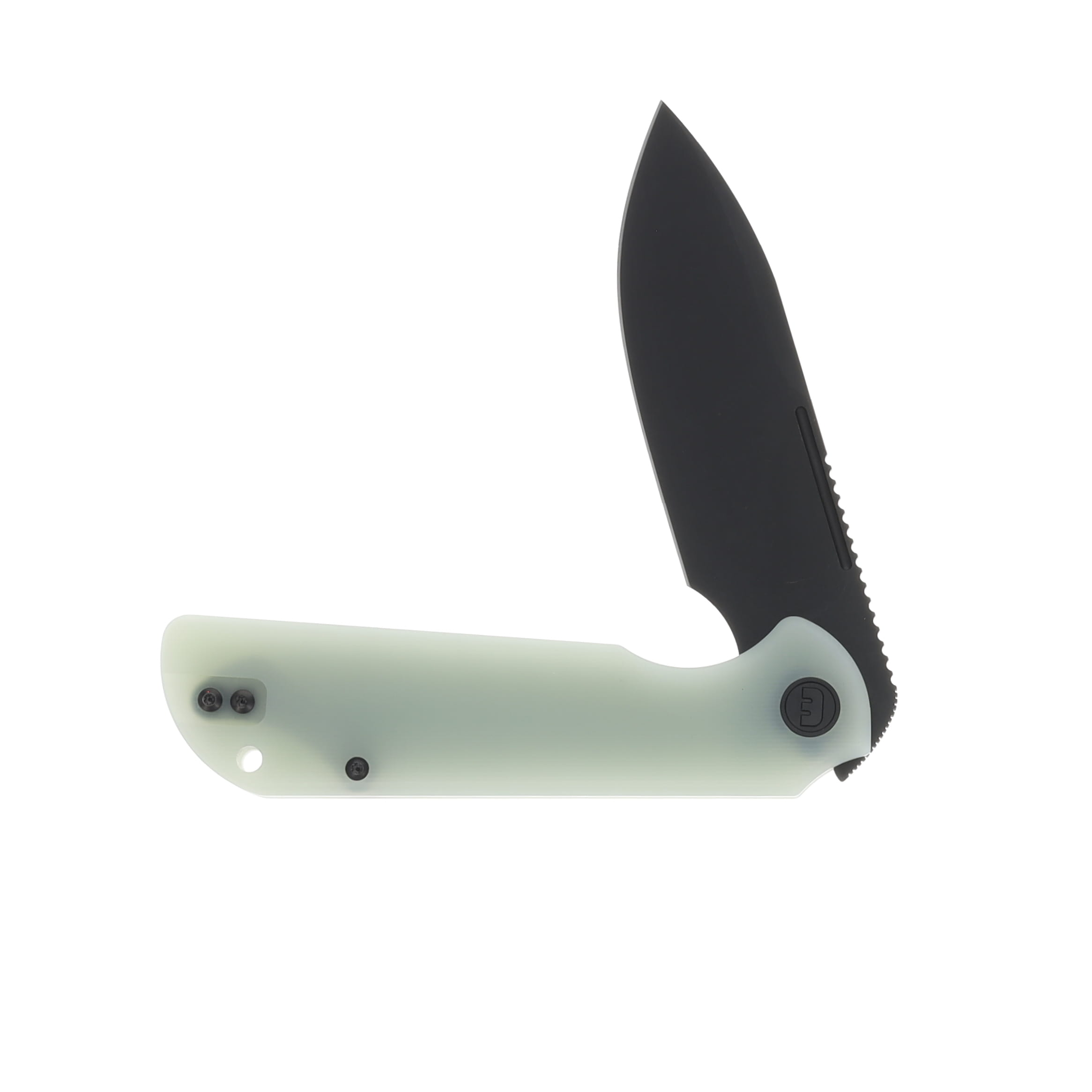 Eutektik Liong Mah Binary Right Hand G-10 Jade Green 3.75 In Sandvik Blackwash Drop Point LM22 View 3