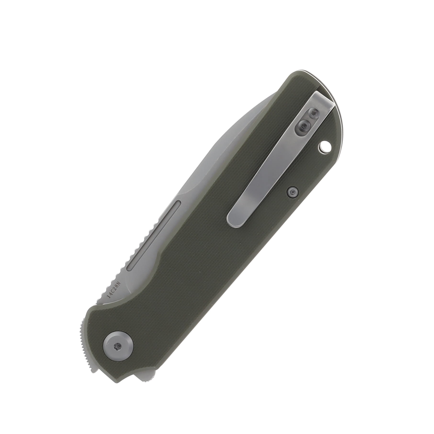Eutektik Liong Mah Binary Right Handed G-10 OD Green 3.75 In Sandvik Stonewash Drop Point LM23 View 4