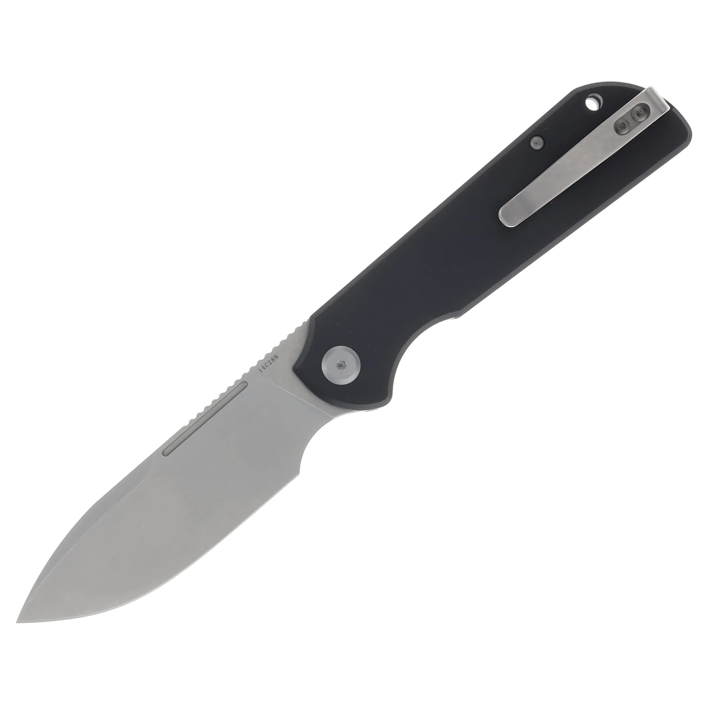 Eutektik Liong Mah Binary Left Handed G-10 Black 3.75 In Sandvik Stonewash Drop Point LM26 View 2