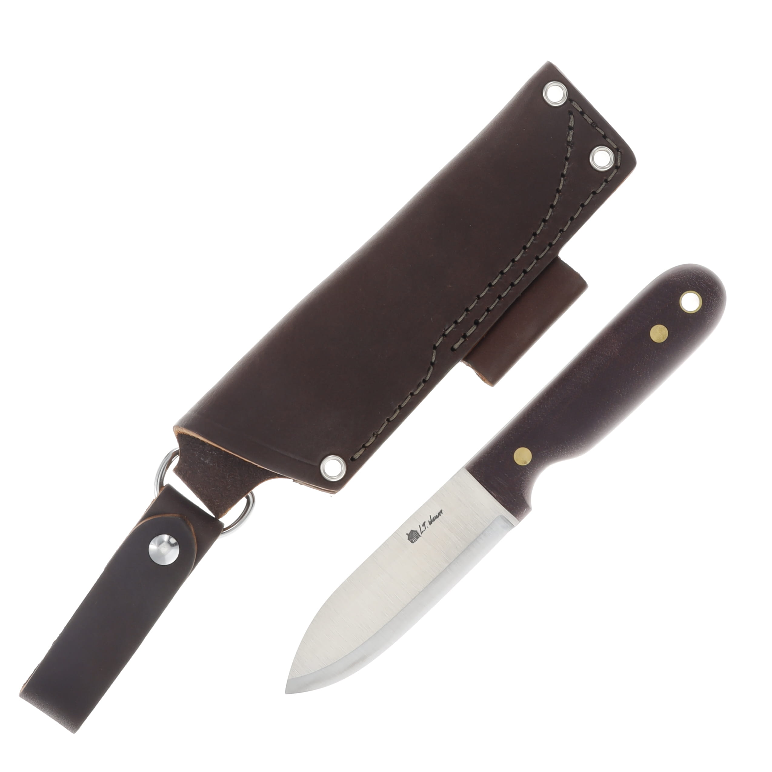 LT Wright Bushcrafter Fixed Blade Knife O1 Scandi/Double Red Micarta LT035 View 1