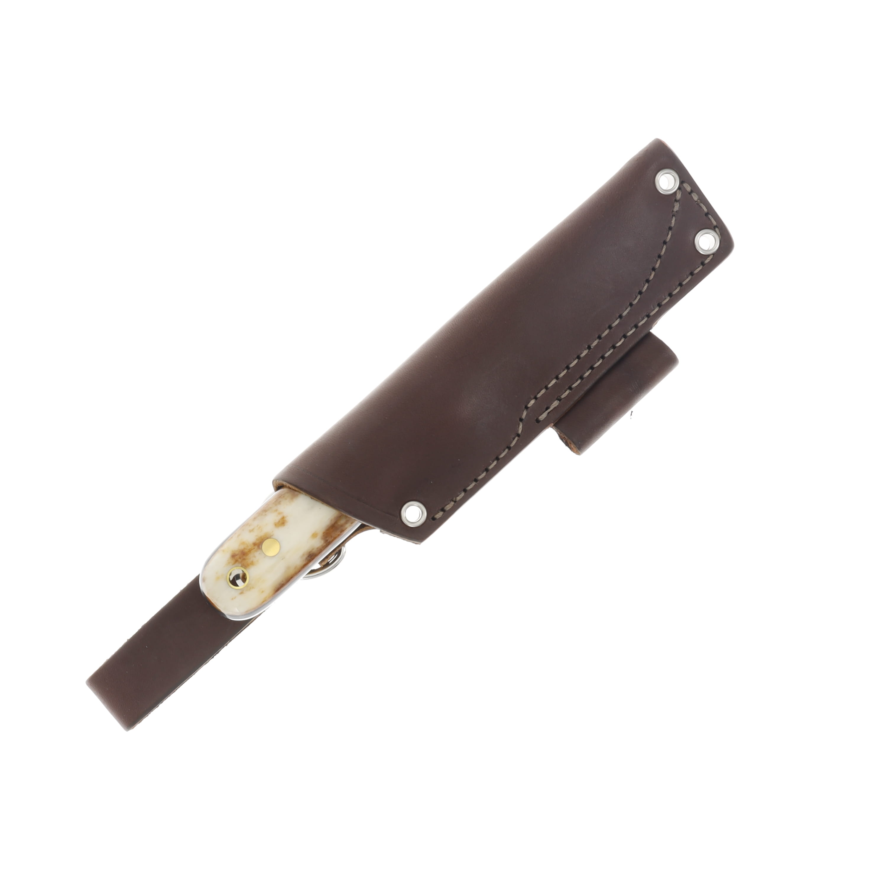 LT Wright Bushcrafter Fixed Blade Knife O1 Scandi/Brown Bone with Black Liners LT036 View 3