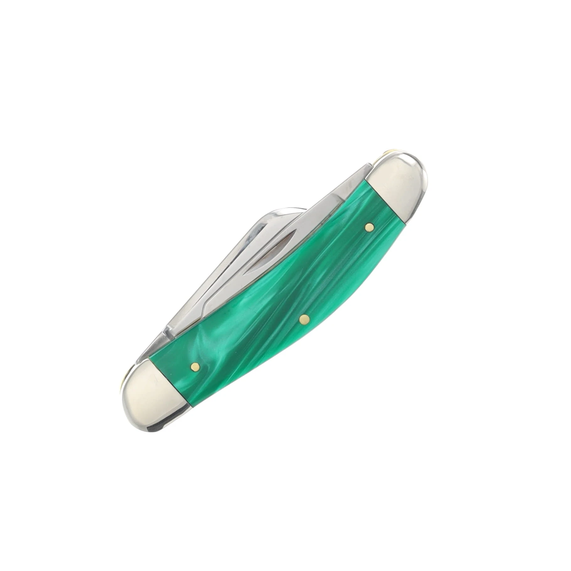 Case XX Green Pearl Kirinite 3-Blade Sowbelly Folding Knife CA24411 View 4