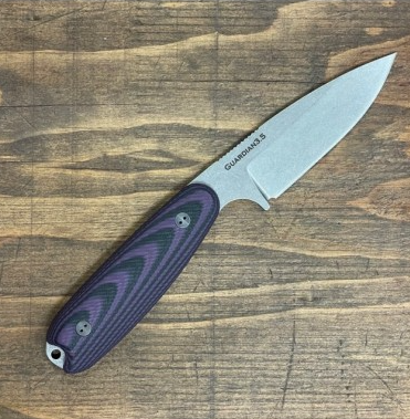 Bradford Guardian 3.5 3D Purple 3.5 Inch Plain Stonewash Drop Point BRAD3437 View 5