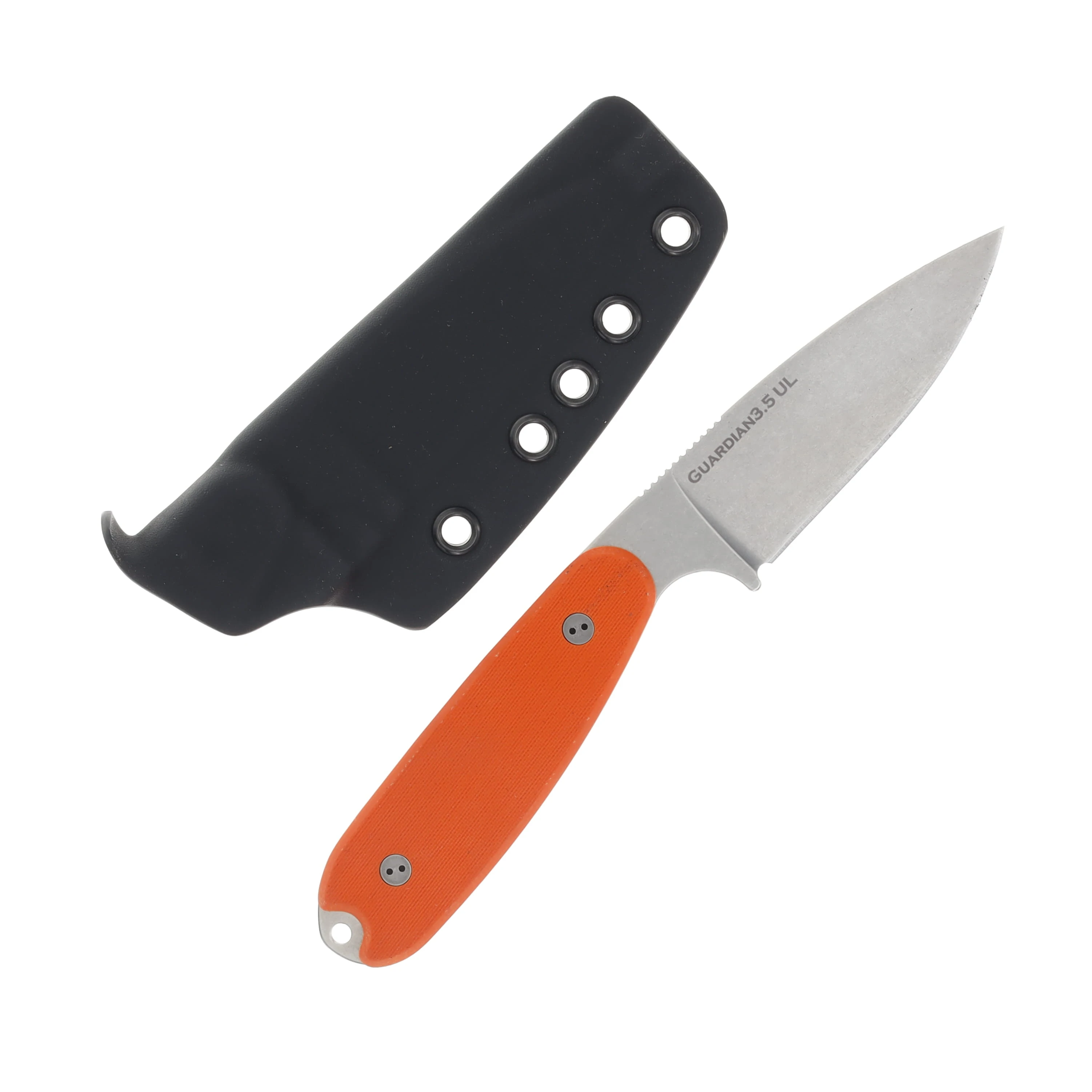 Bradford Guardian 3.5 UltraLite Orange 3.5in Plain Stonewash Drop Point BRAD3451 View 2