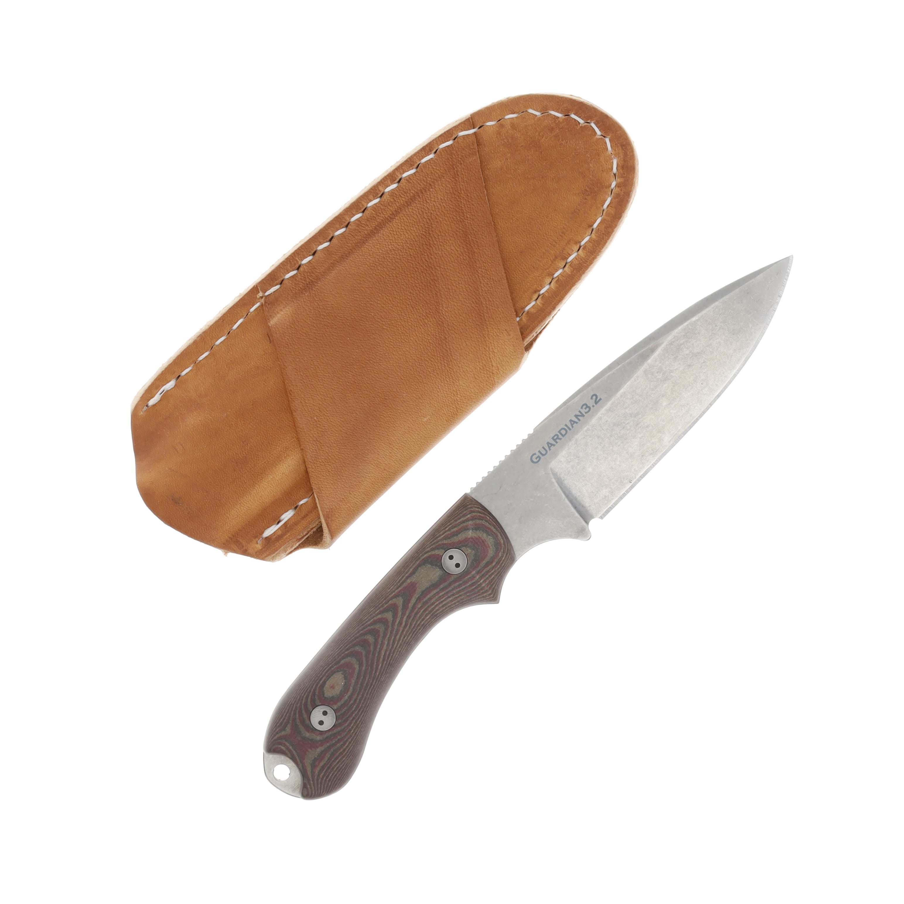 Bradford Guardian 3.2 3D Chocolate - Red 3.5in Plain Stonewash Drop Point BRAD3454 View 2