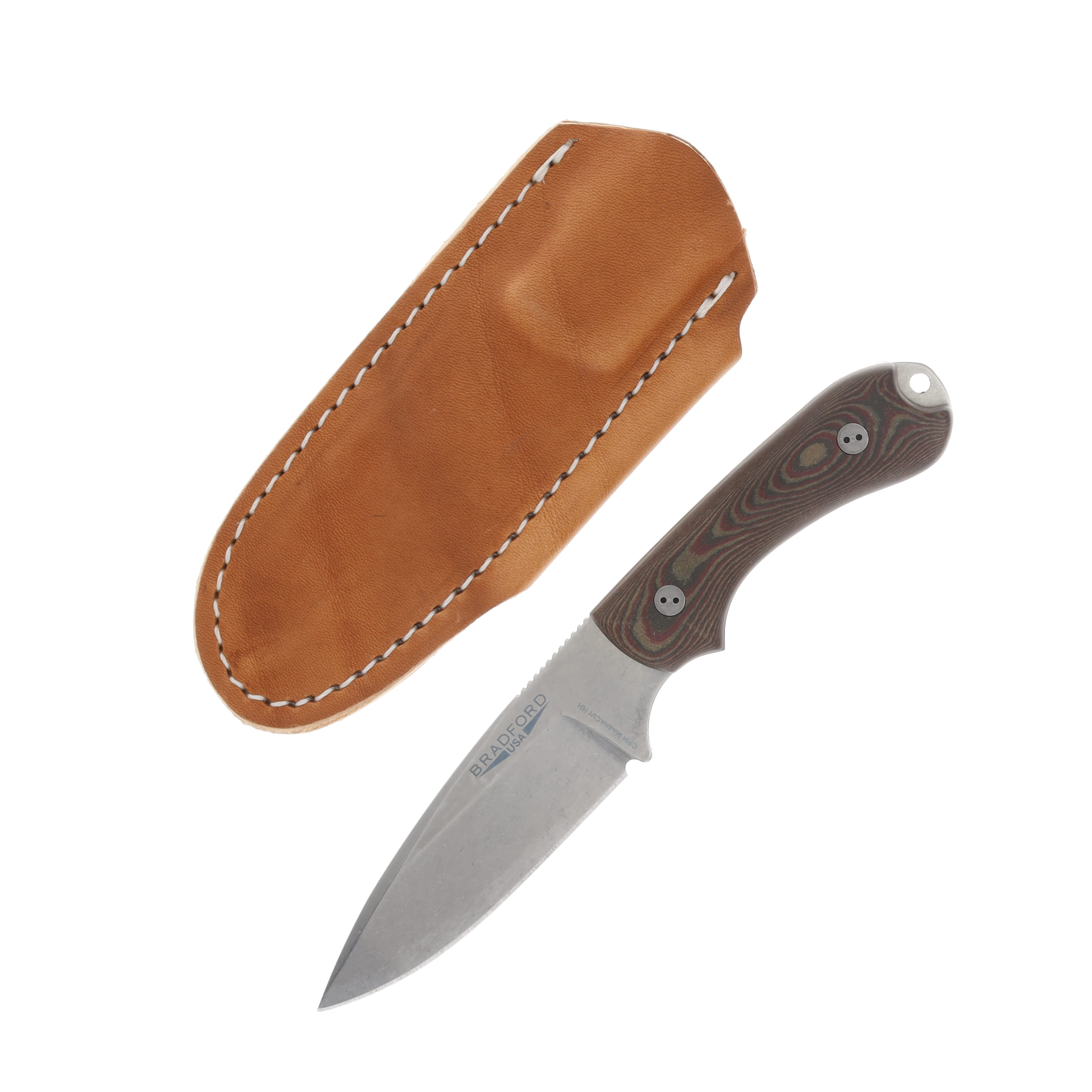 Bradford Guardian 3.2 3D Chocolate - Red 3.5in Plain Stonewash Drop Point BRAD3454 View 1