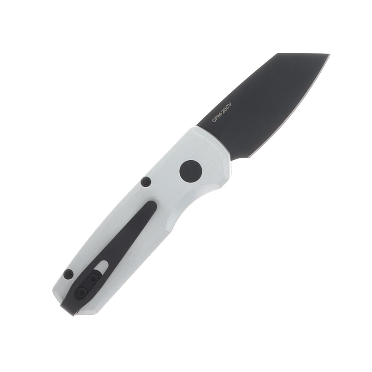 Pro Tech Auto Runt 5 Satin Silver Handle DLCBlack 20 CV Reverse Tanto Blade AUPTR5203-SILVER View 2