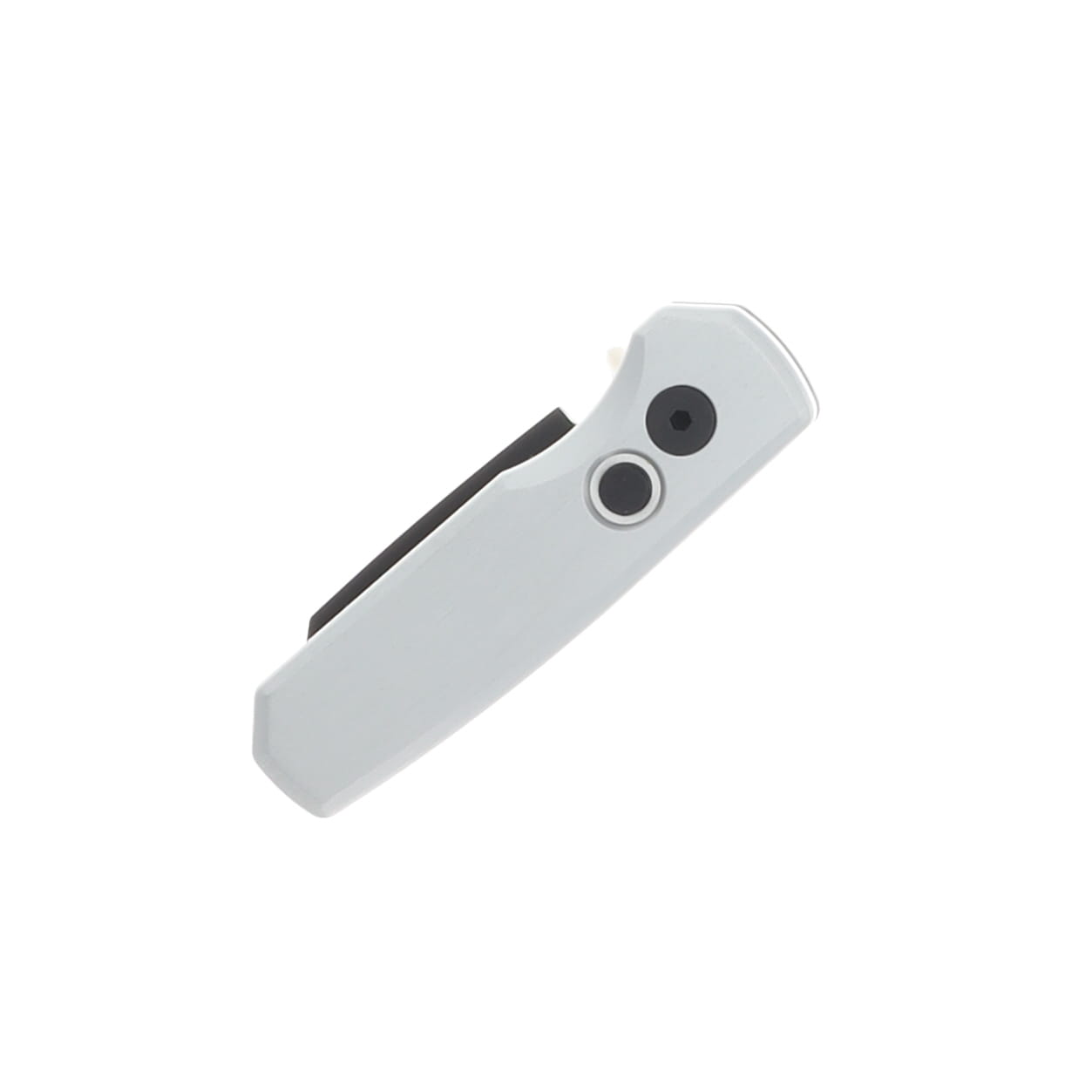 Pro Tech Auto Runt 5 Satin Silver Handle DLCBlack 20 CV Reverse Tanto Blade AUPTR5203-SILVER View 4