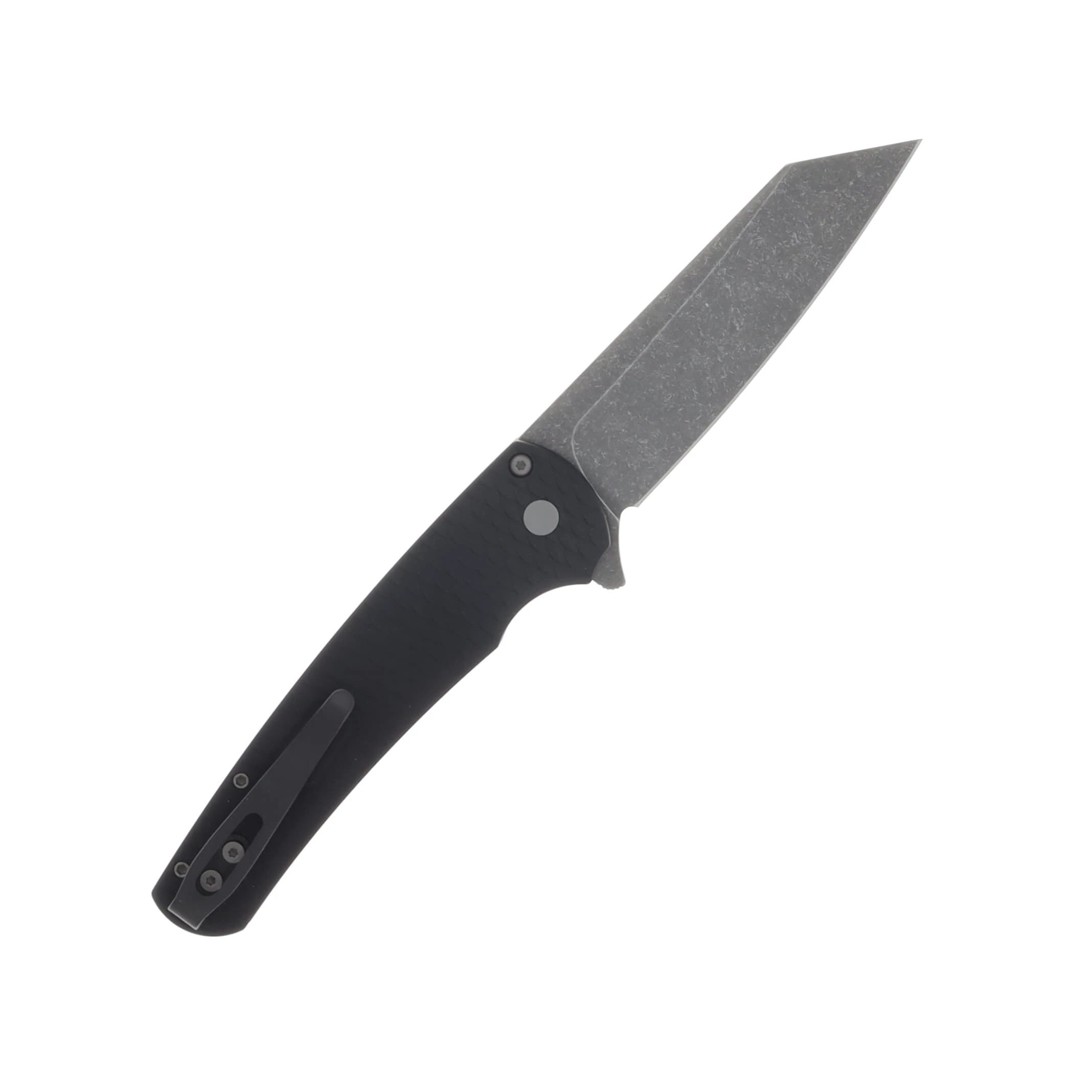 Pro Tech Malibu Flipper Black 7075 Dragon Scale Aluminum Handles Acid Washed Magnacut Reverse Tanto 5435-AW View 2