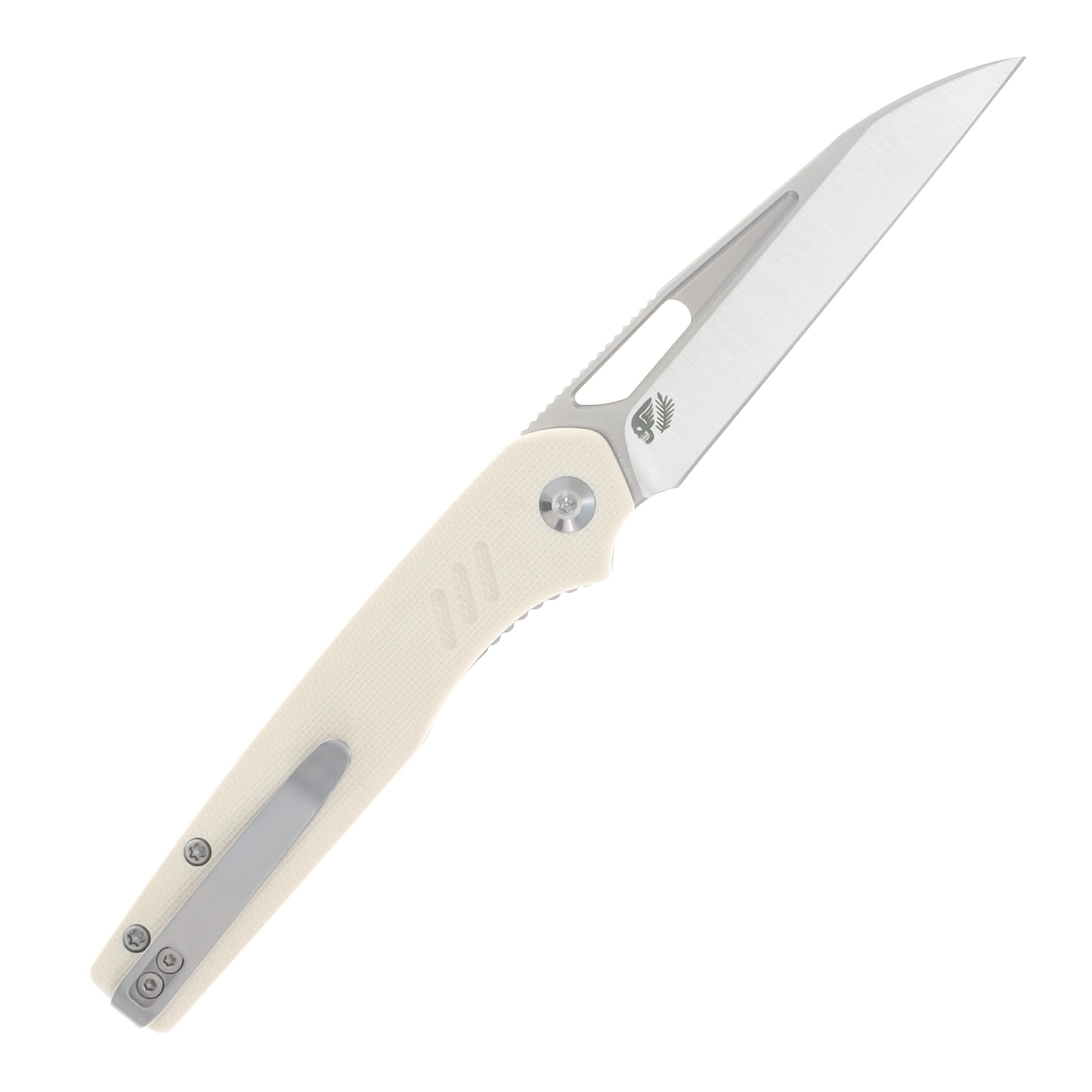 CIVIVI Guile Folding Knife Ivory 3.25 Inch Plain Satin Wharncliffe C24062B-3 View 2