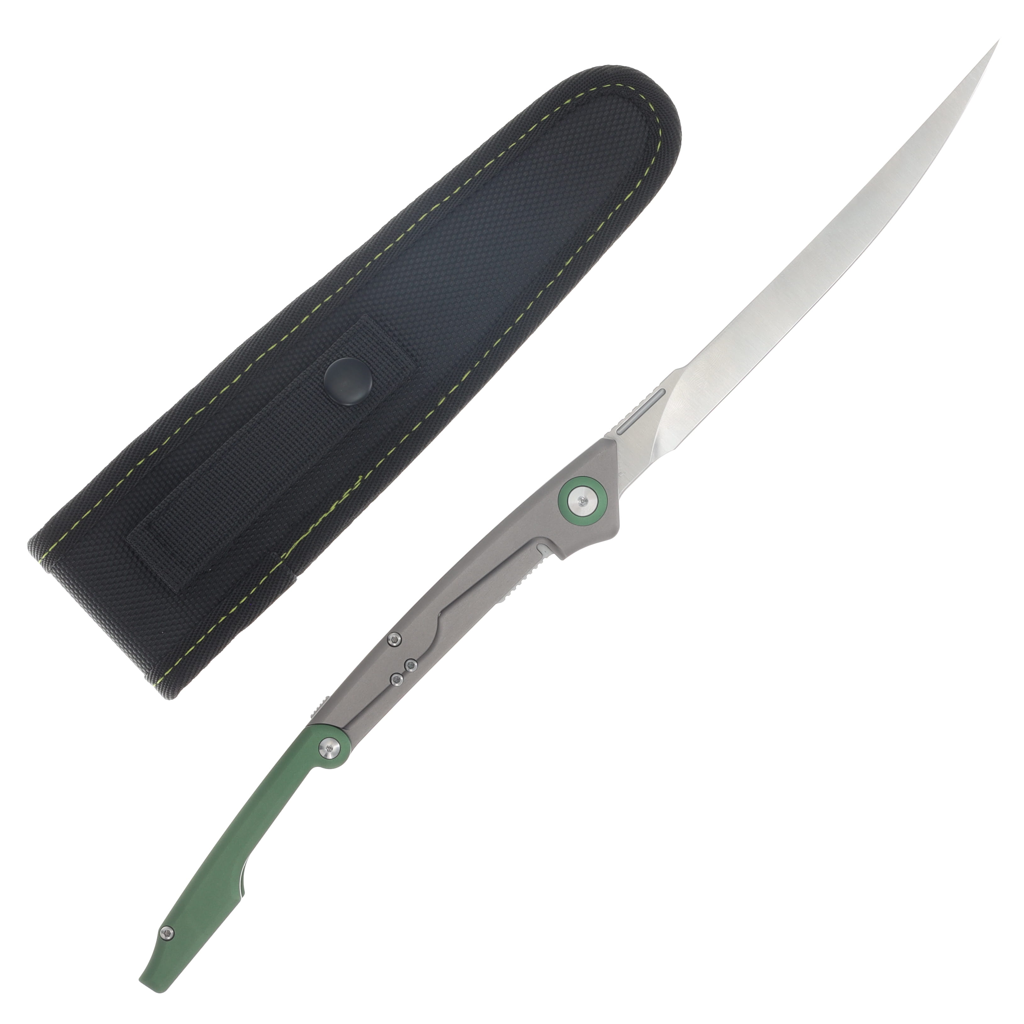 CIVIVI Shawka Folding Fillet Knife Gray - Green 5.81in Plain Satin Trailing Point C22029B-3 View 2