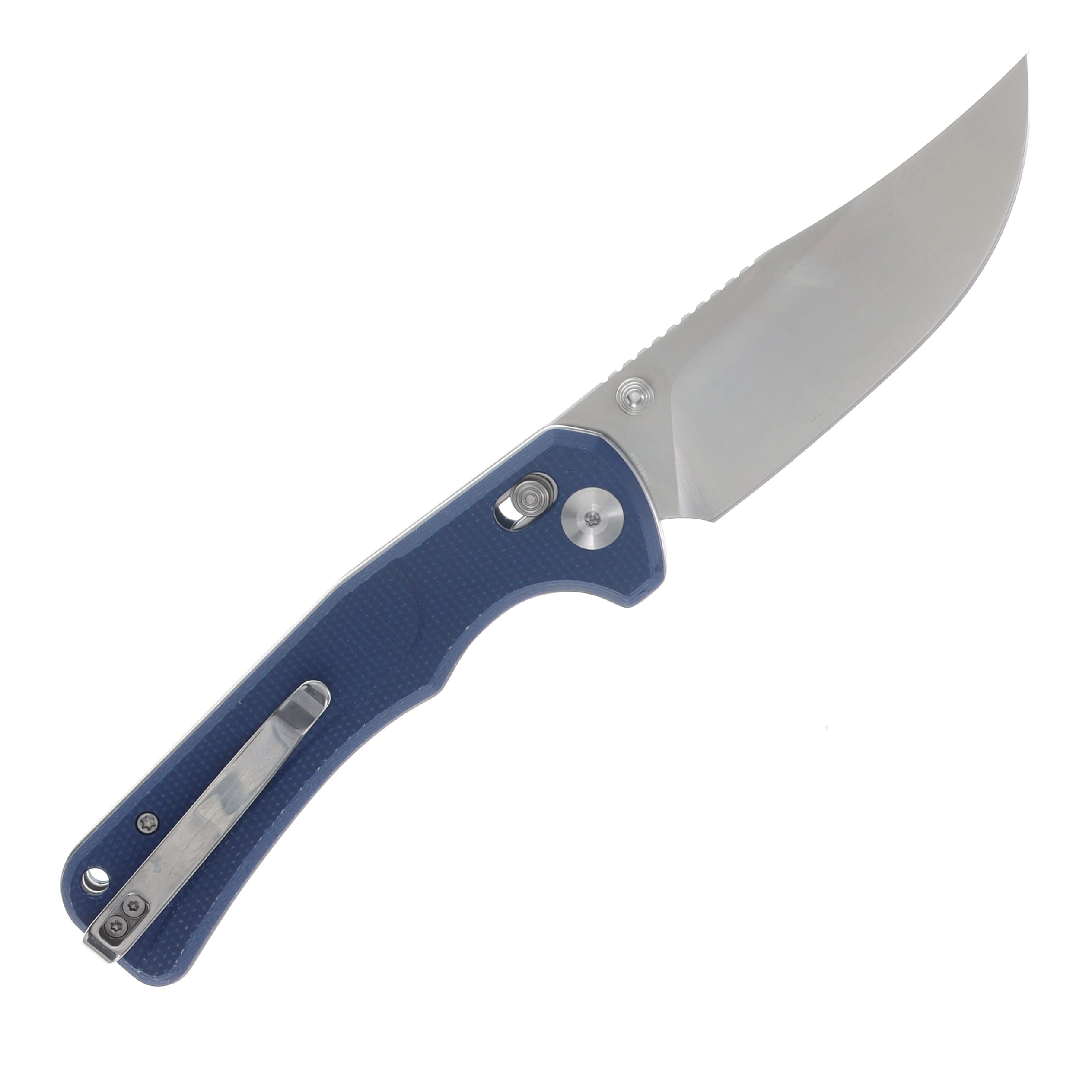 SENCUT Slybolt Folding Knife Blue 3.59 Inch Plain Satin Clip Point S25001A-2 View 2