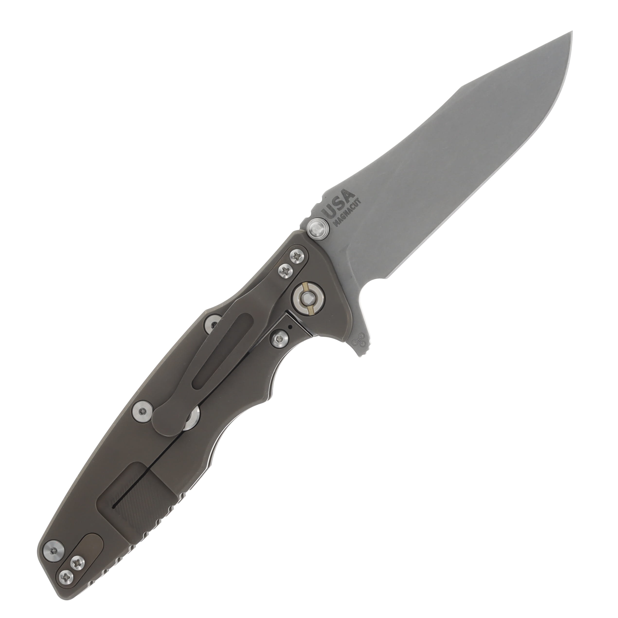 Hinderer 3.5 Eklipse Skinny Slicer Battle Bronze - Black 3.5in Plain Working Slicer KEK35SKSLHOTWBBZBK View 2