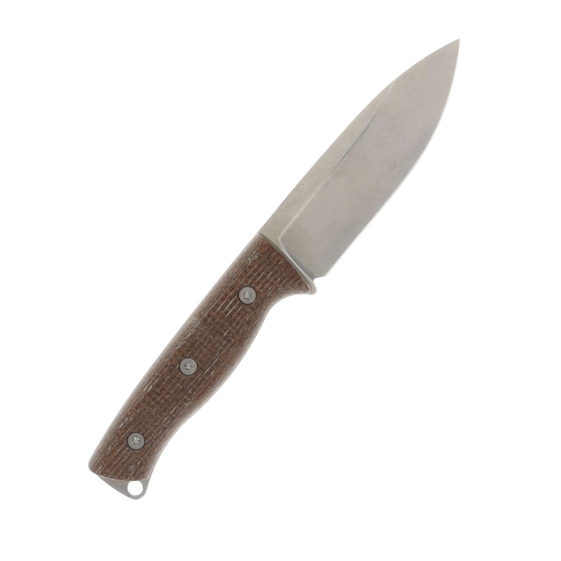 White River Ursus Fixed Blade 4.5 Inch Stonewashed Drop Point Natural Burlap Micarta Handle WRUR45-BNA-MAG View 6