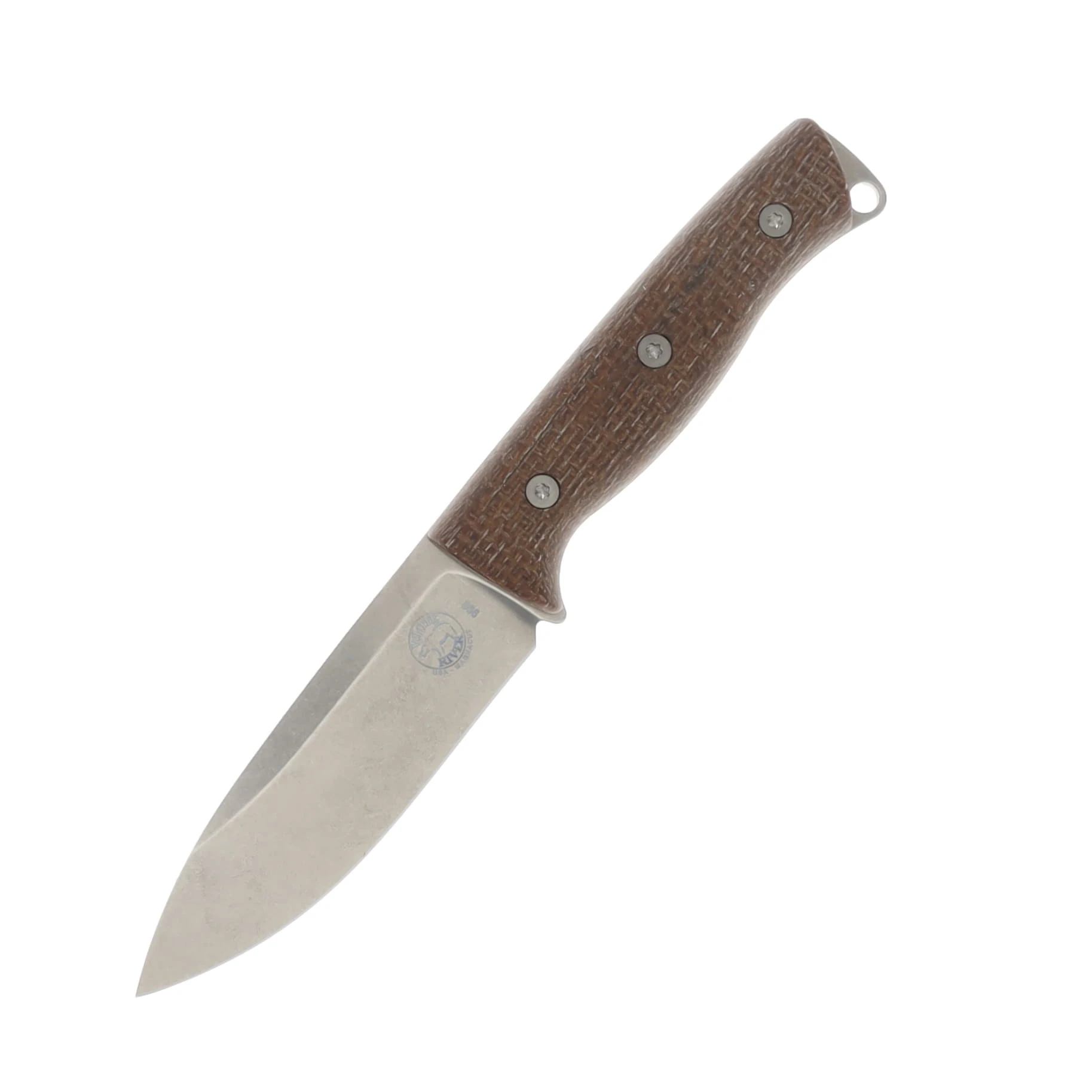 White River Ursus Fixed Blade 4.5 Inch Stonewashed Drop Point Natural Burlap Micarta Handle WRUR45-BNA-MAG View 7