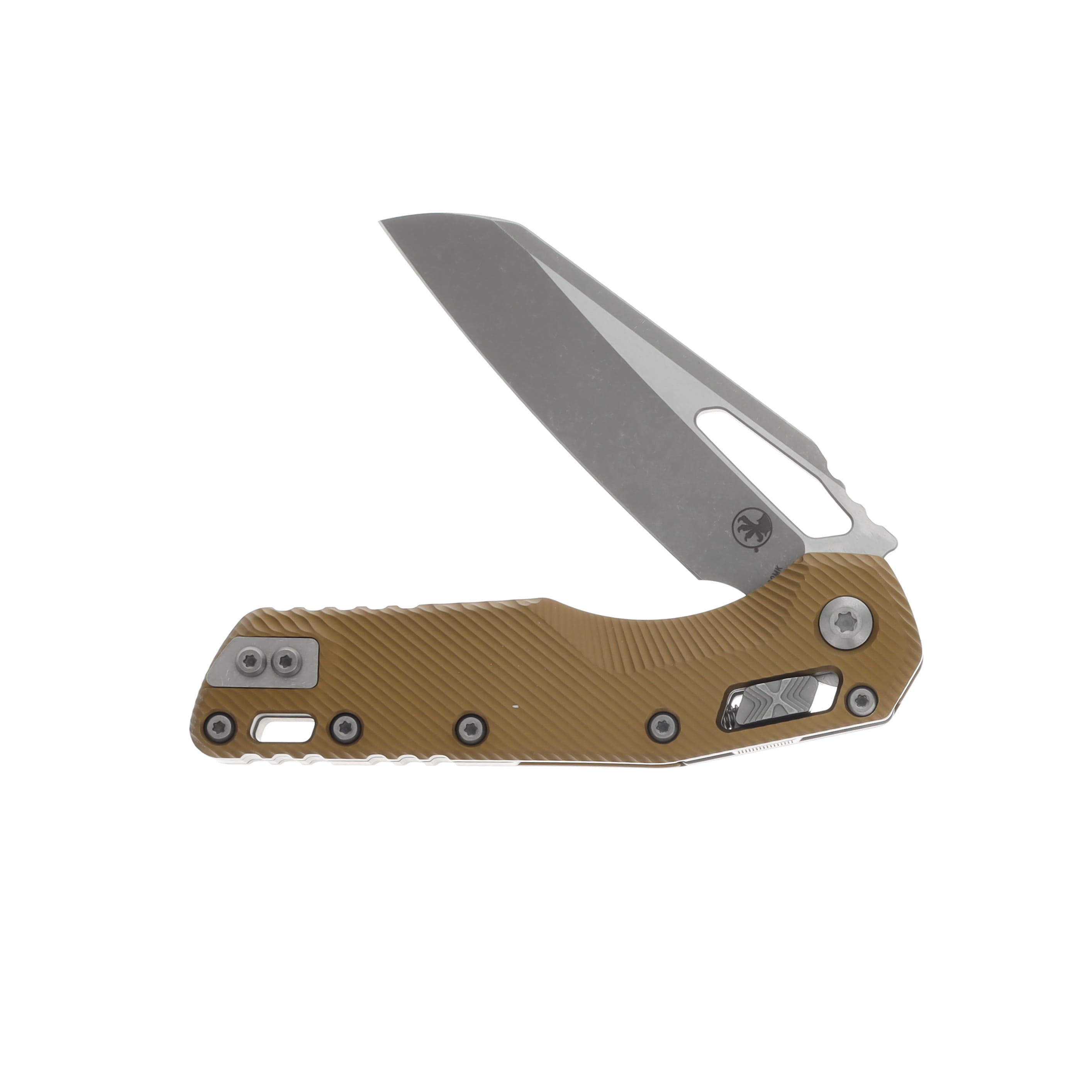 Microtech Knives MSI Folding Knife Fluted Tan Al 3.88in Apocalyptic Blade MT21010APFLTA View 3
