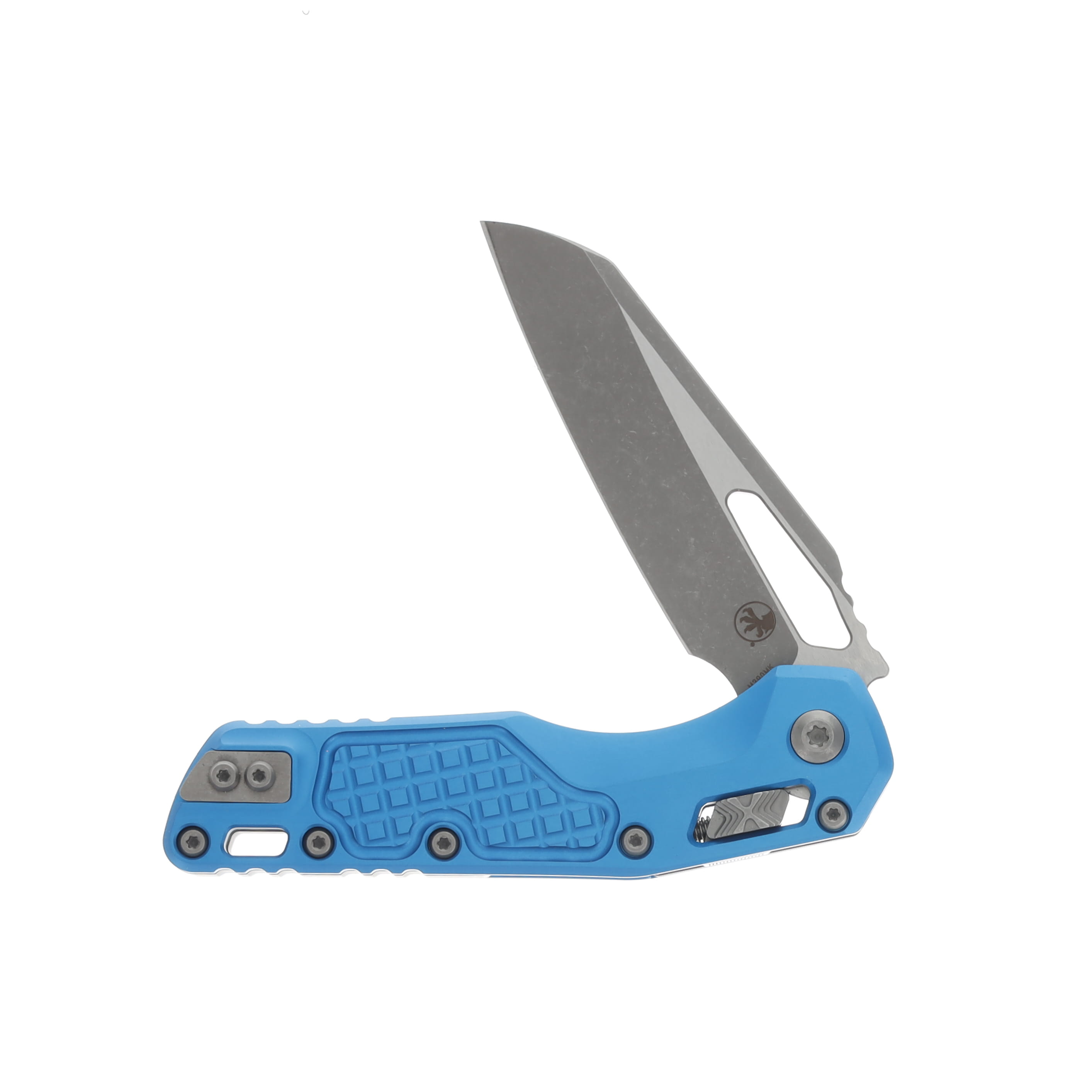 Microtech Knives MSI Folding Knife Frag Blue Al 3.88in Apocalyptic Blade MT21010APFRBL View 3