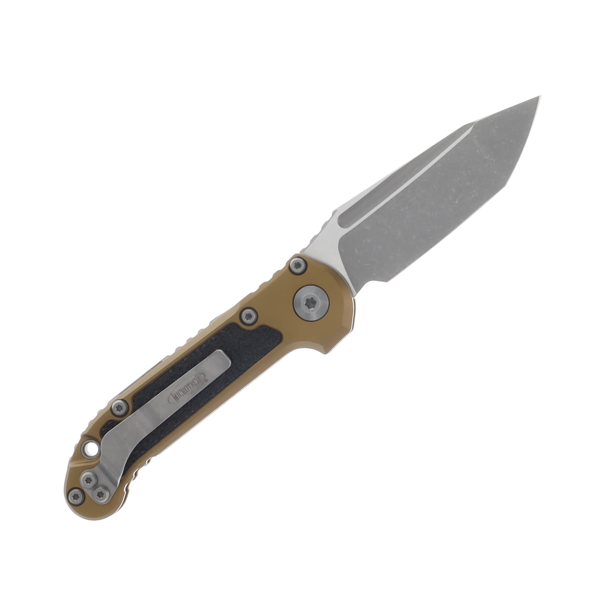 Microtech L.U.D.T. T-E Gen III Tan Apocalyptic Standard OTS Automatic 3.50In AUMT113610APTA View 2