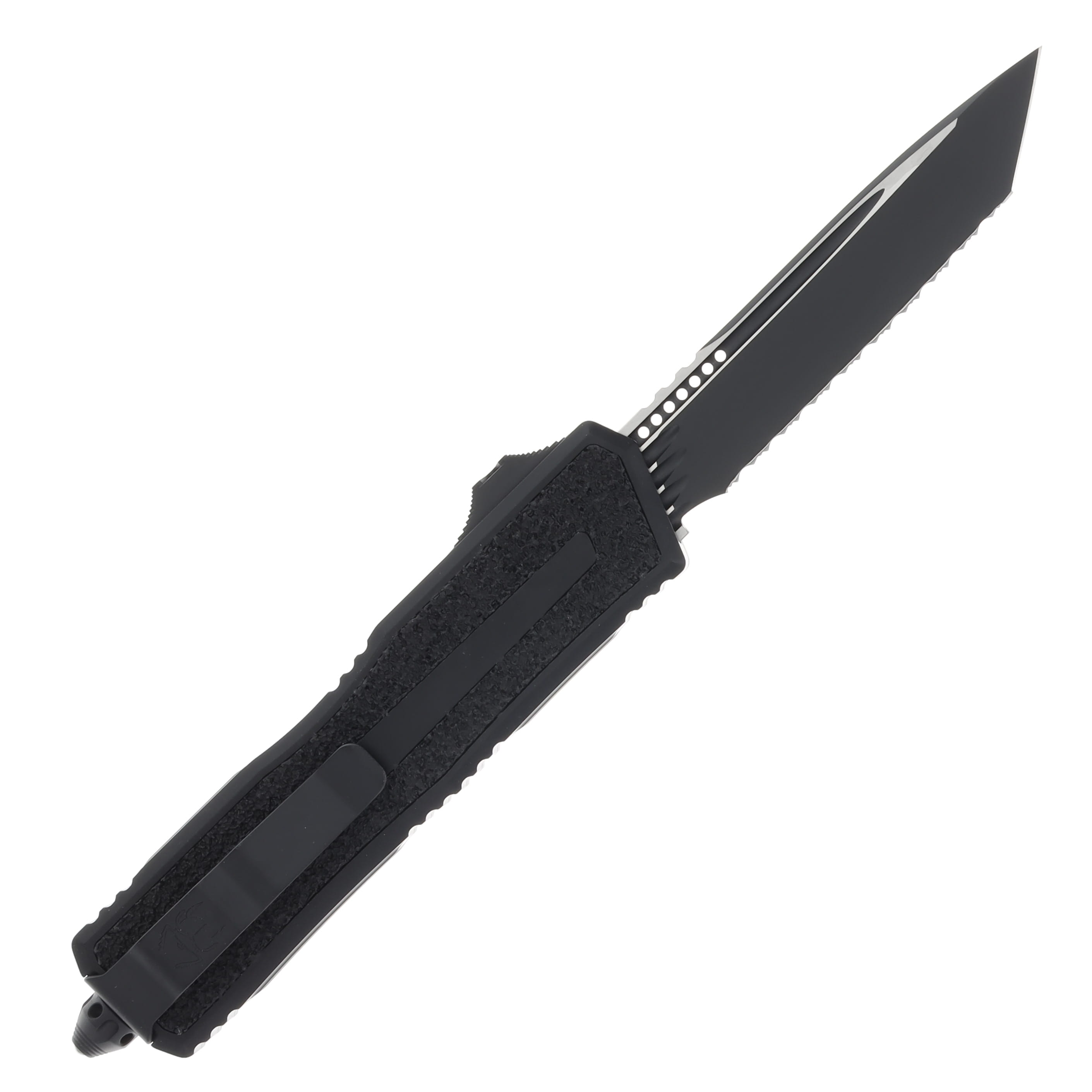Microtech Scarab II GEN III T-E Black Full Serrate Tactical OTF Automatic 3.95In. AUMT12793T View 2