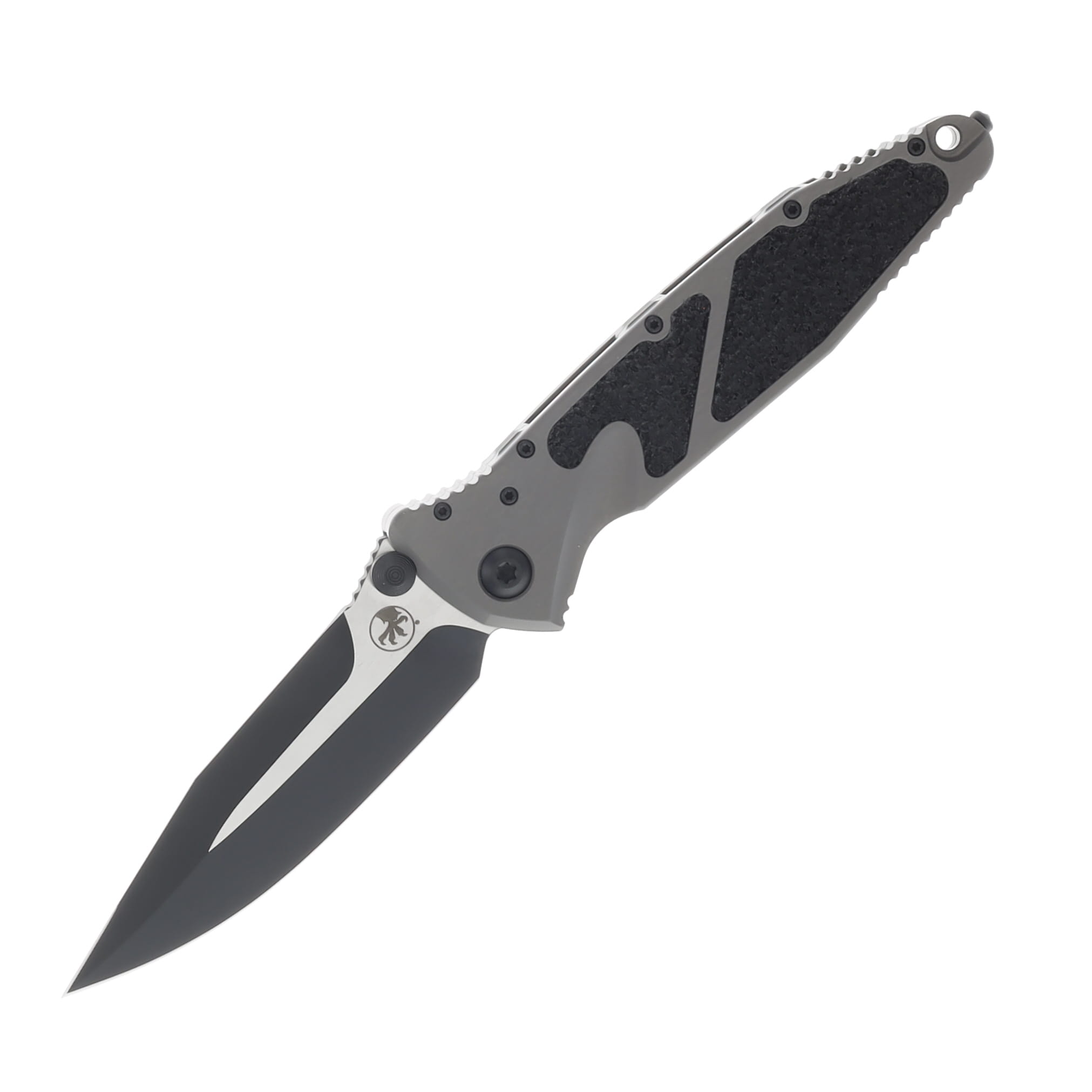 Microtech Socom Elite S-E Black Spearpoint-Spike-Grind Natural Clear Signature Series Folding Knife 3.98In MT1601NCSS View 1