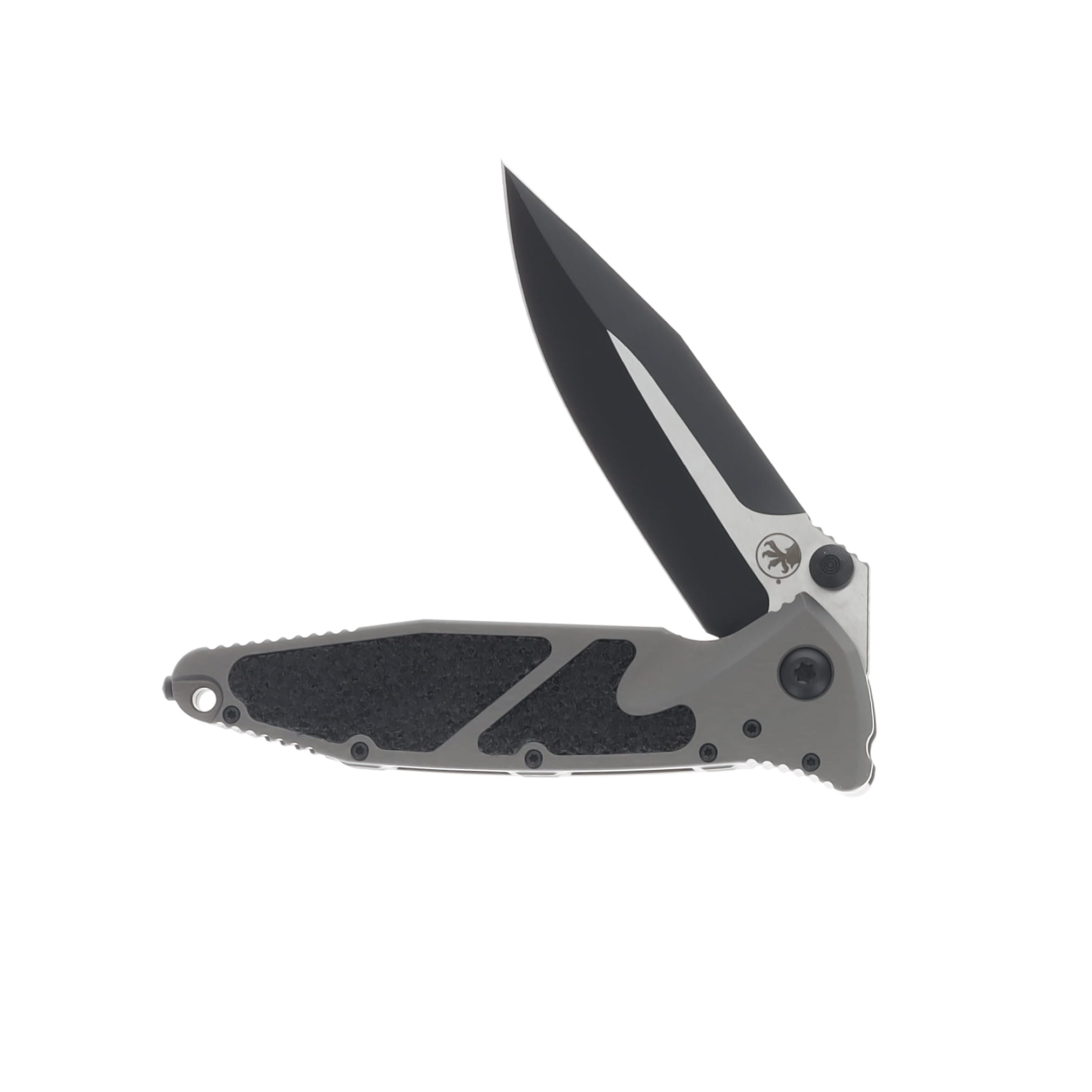 Microtech Socom Elite S-E Black Spearpoint-Spike-Grind Natural Clear Signature Series Folding Knife 3.98In MT1601NCSS View 4