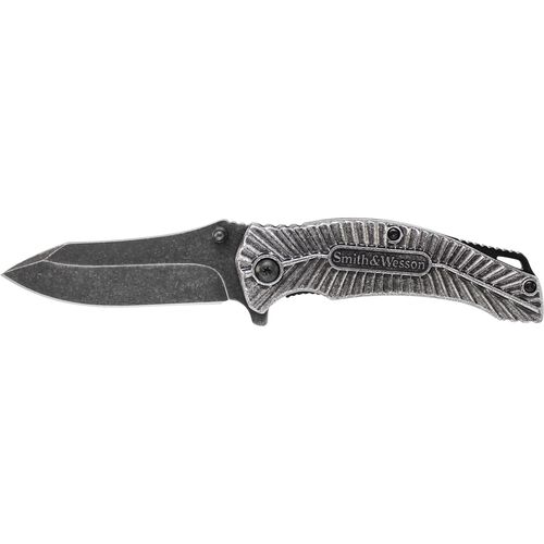 Smith & Wesson Extreme OPS Linerlock Folding Knife Textured Stonewash CK116CP-A View 1