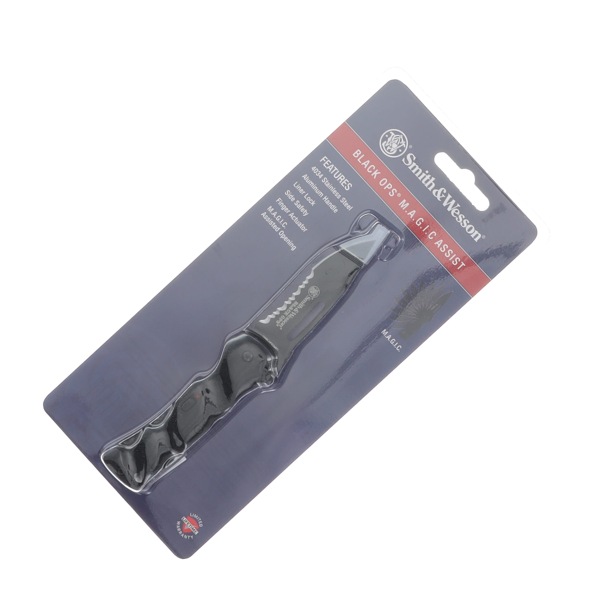 Smith and Wesson Small Black Ops Knife 2.6in Serrated Drop Point SWBLOP2SMBSCP View 5