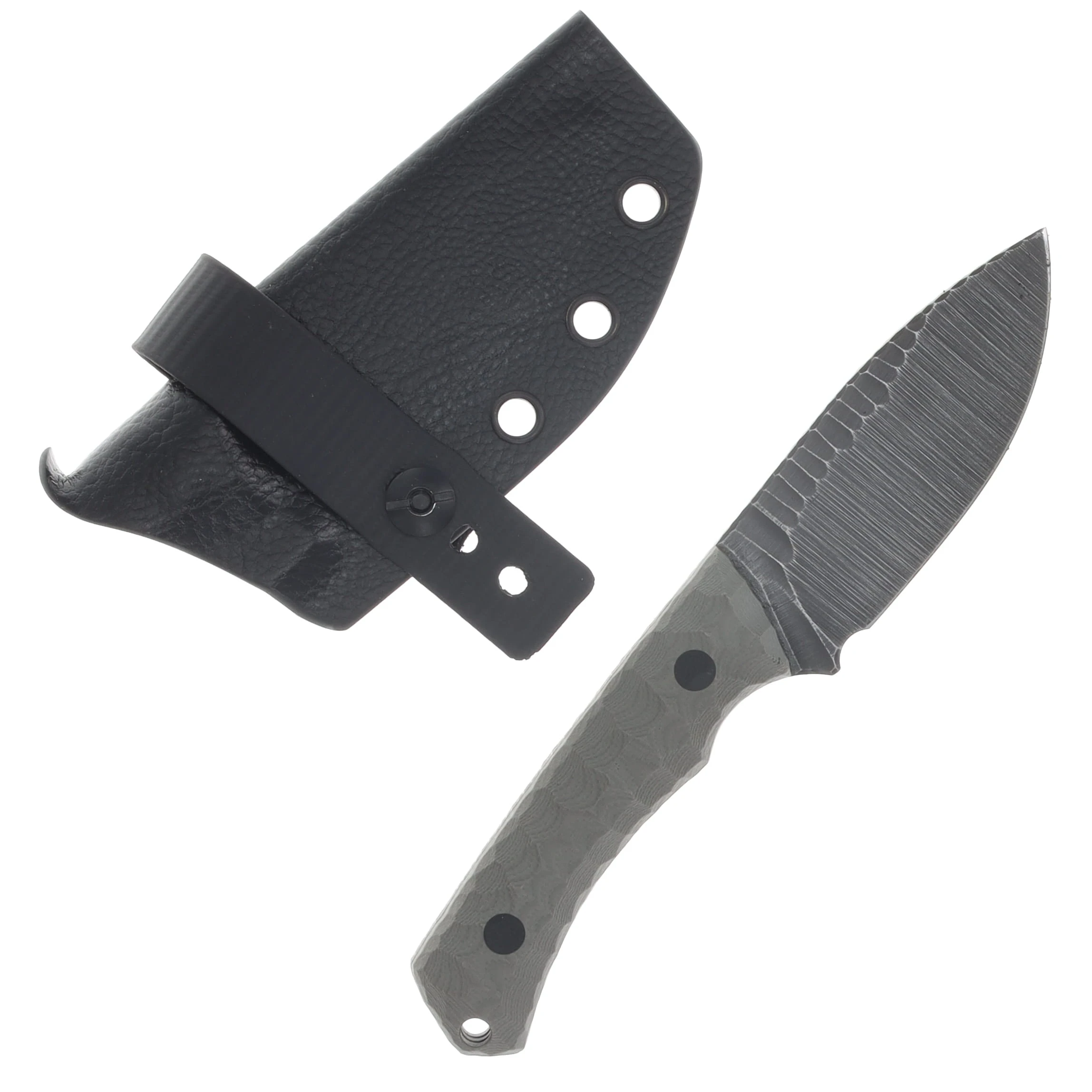 No7 Knife Company Wasp Drop Point Grey G10 Black Pins NO7WDP-GREYG10-BP View 2