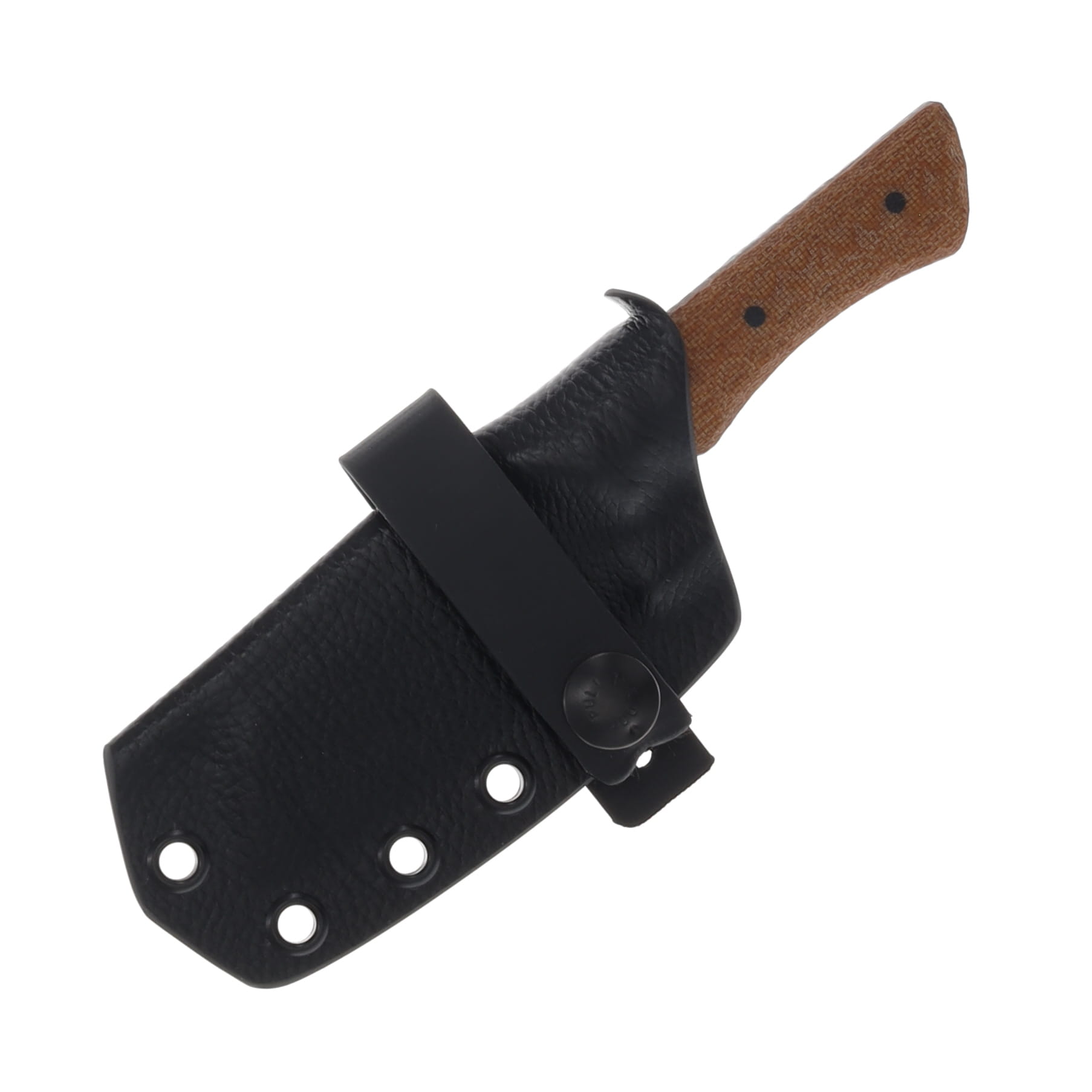 No7 Knife Company Wasp Sheepsfoot Natural Micarta Black Pins
