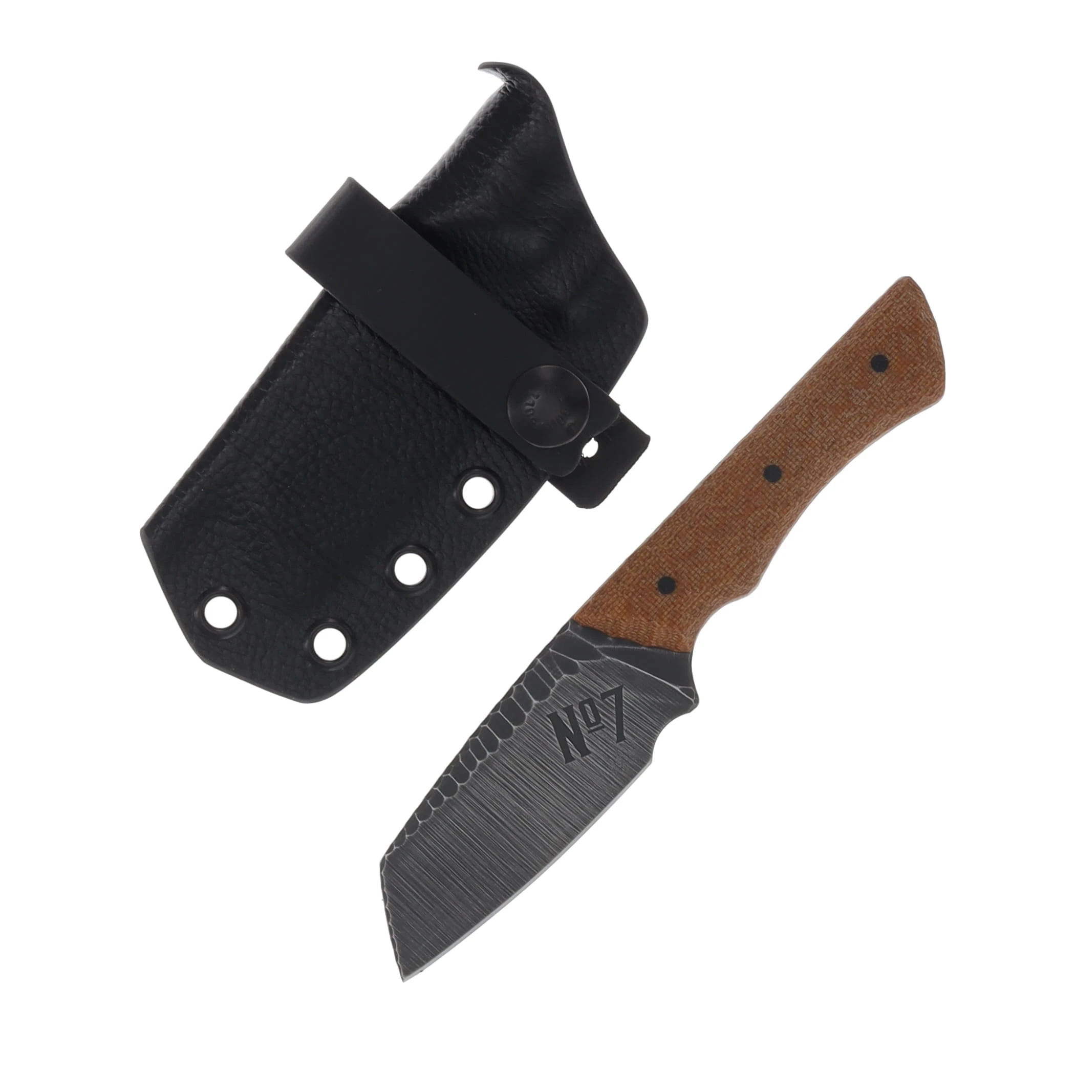 No7 Knife Company Wasp Sheepsfoot Natural Micarta Black Pins NO7WSF-NATCAN-BP View 1