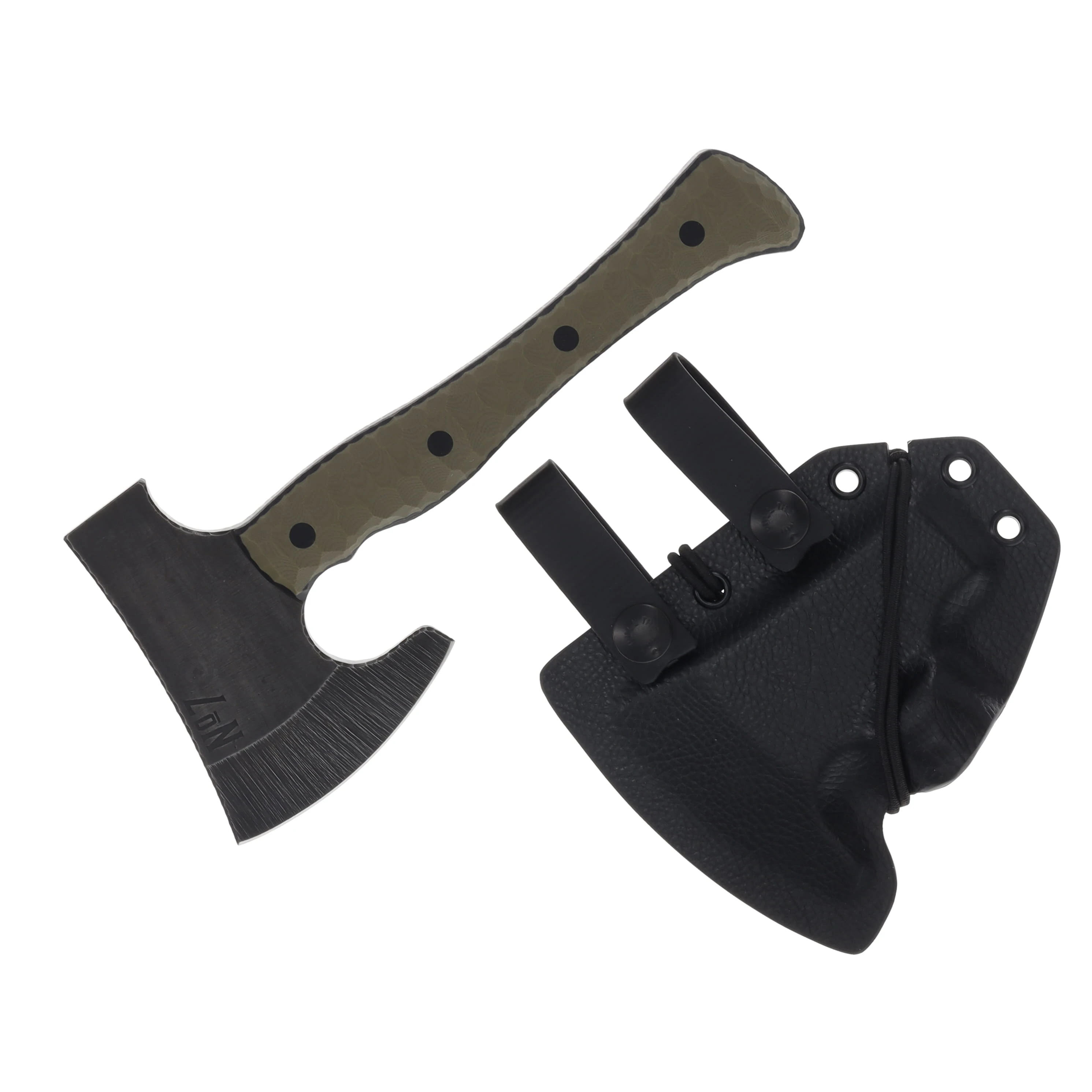 No7 Knife Company Trapper Hatchet OD Green G10 Black Liners & Pins NO7TH-ODCAN/BLAG10-BP View 1