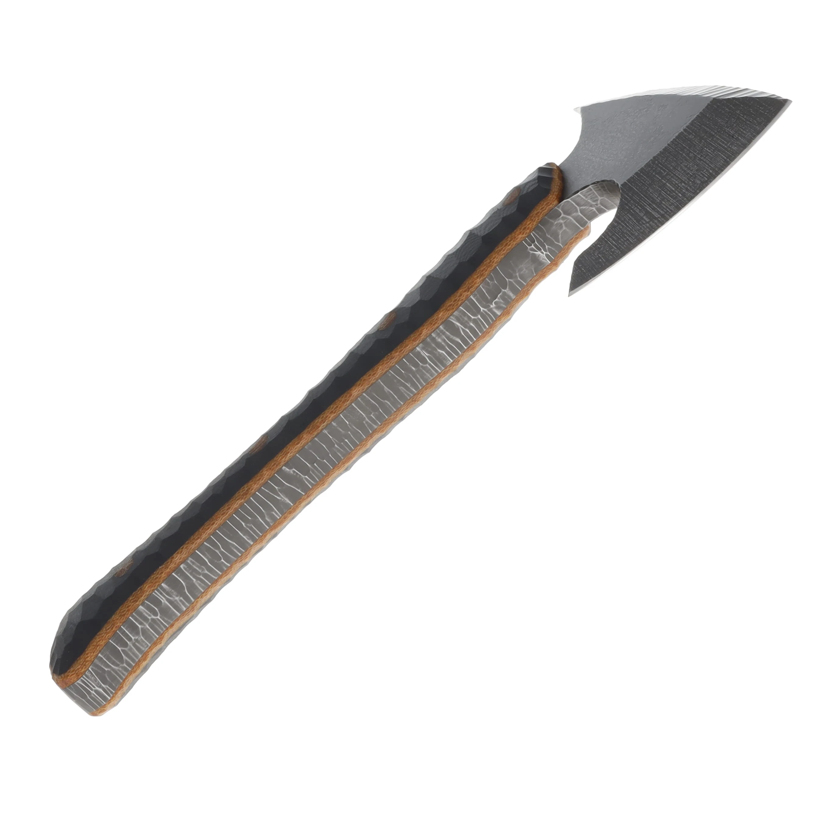 No7 Knife Company Trapper Hatchet Natural  Canvas Blue G10 Liners & Black Pins NO7TH-NATCAN-BLUG10-BP View 5