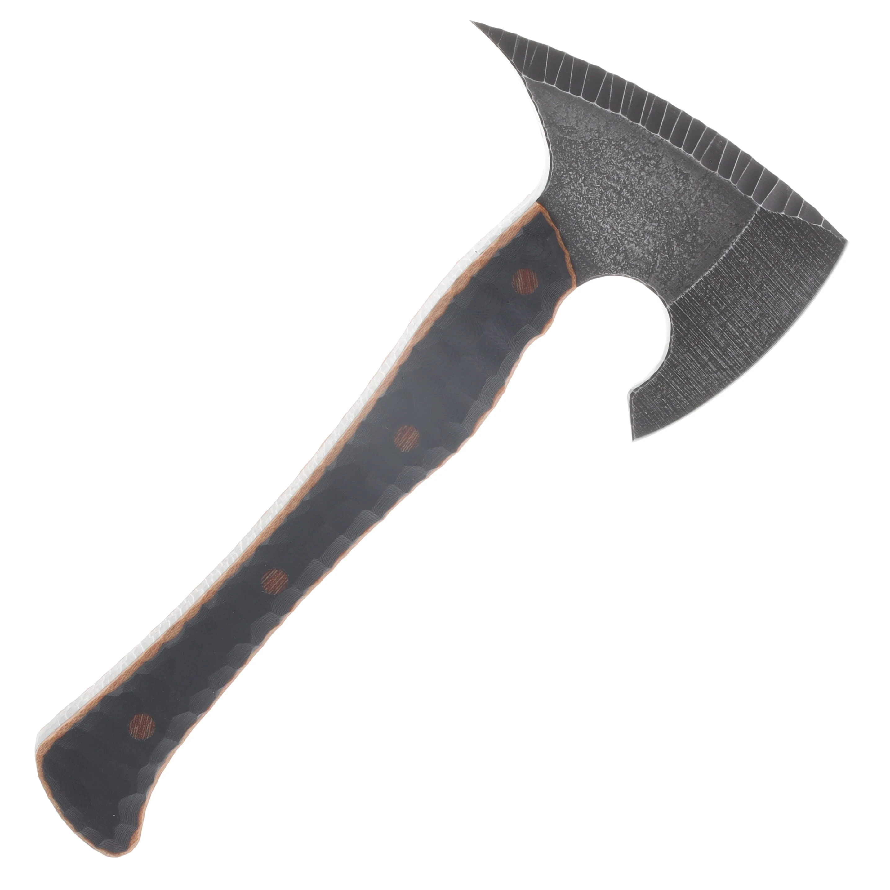 No7 Knife Company Trapper Hatchet Natural  Canvas Blue G10 Liners & Black Pins NO7TH-NATCAN-BLUG10-BP View 6