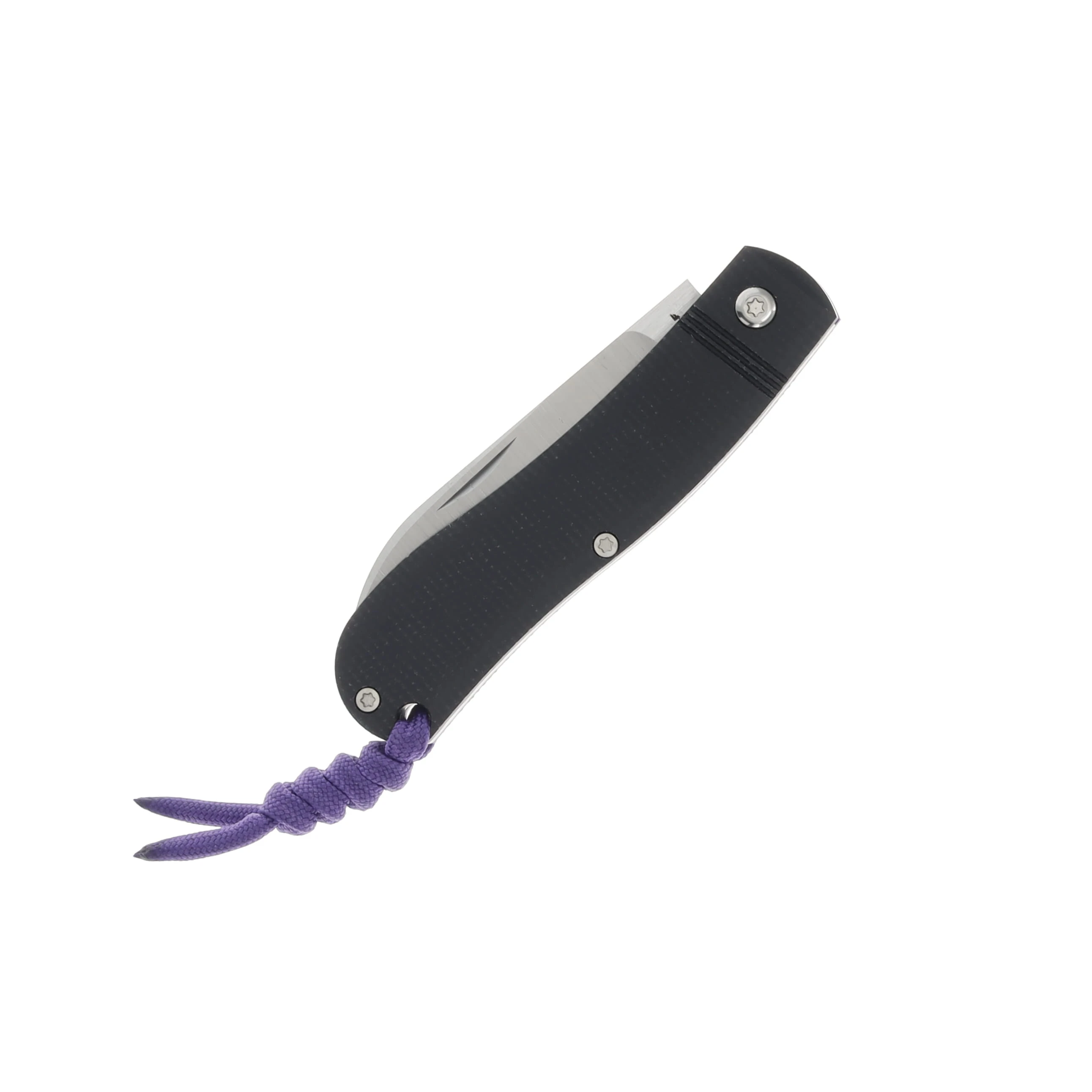 Jack Wolf K9 Jack Ultralight Folding Knife Black Canvas Micarta/Purple G-10 K9-02-CAN-MIC-BLK View 6