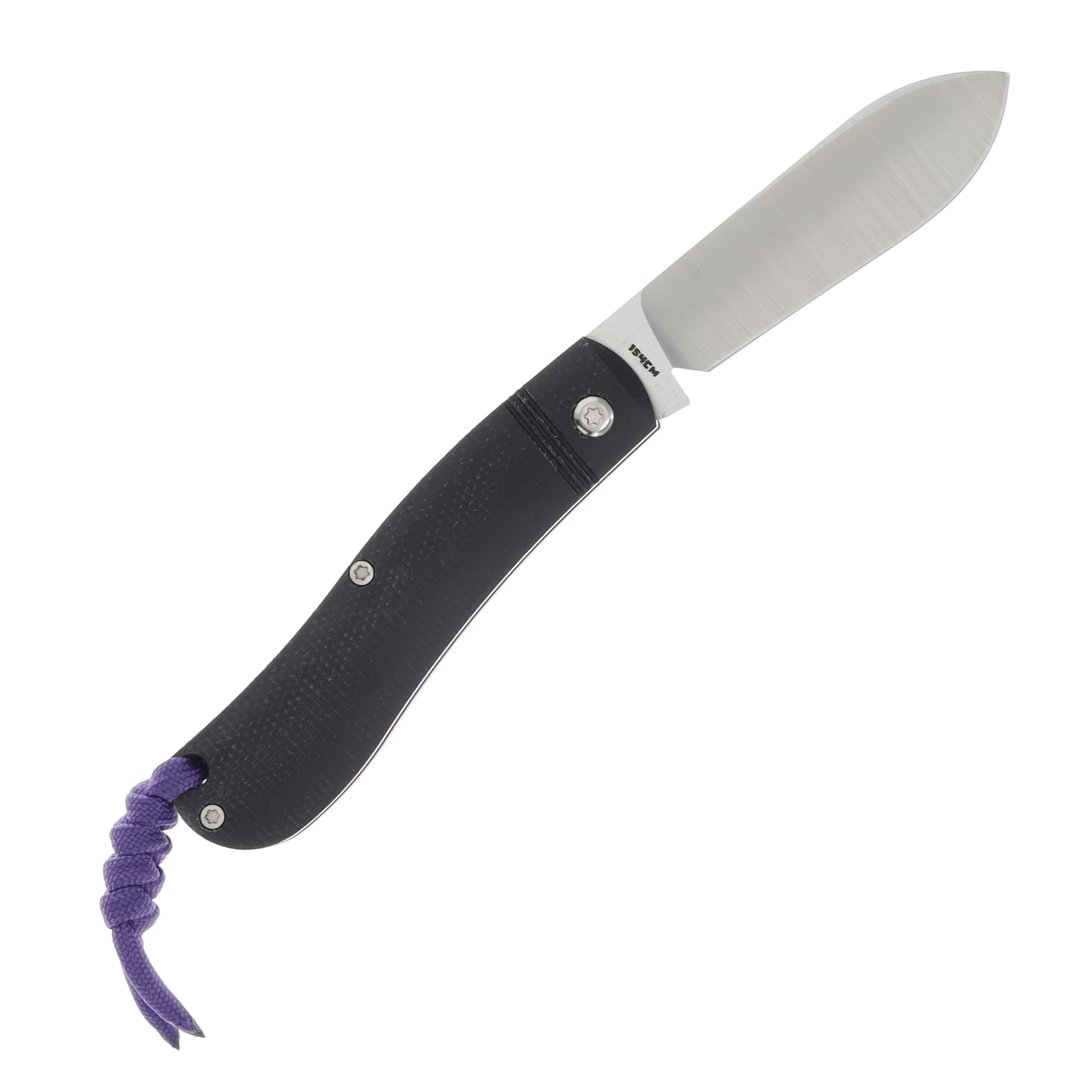 Jack Wolf K9 Jack Ultralight Folding Knife Black Canvas Micarta/Purple G-10 K9-02-CAN-MIC-BLK View 2