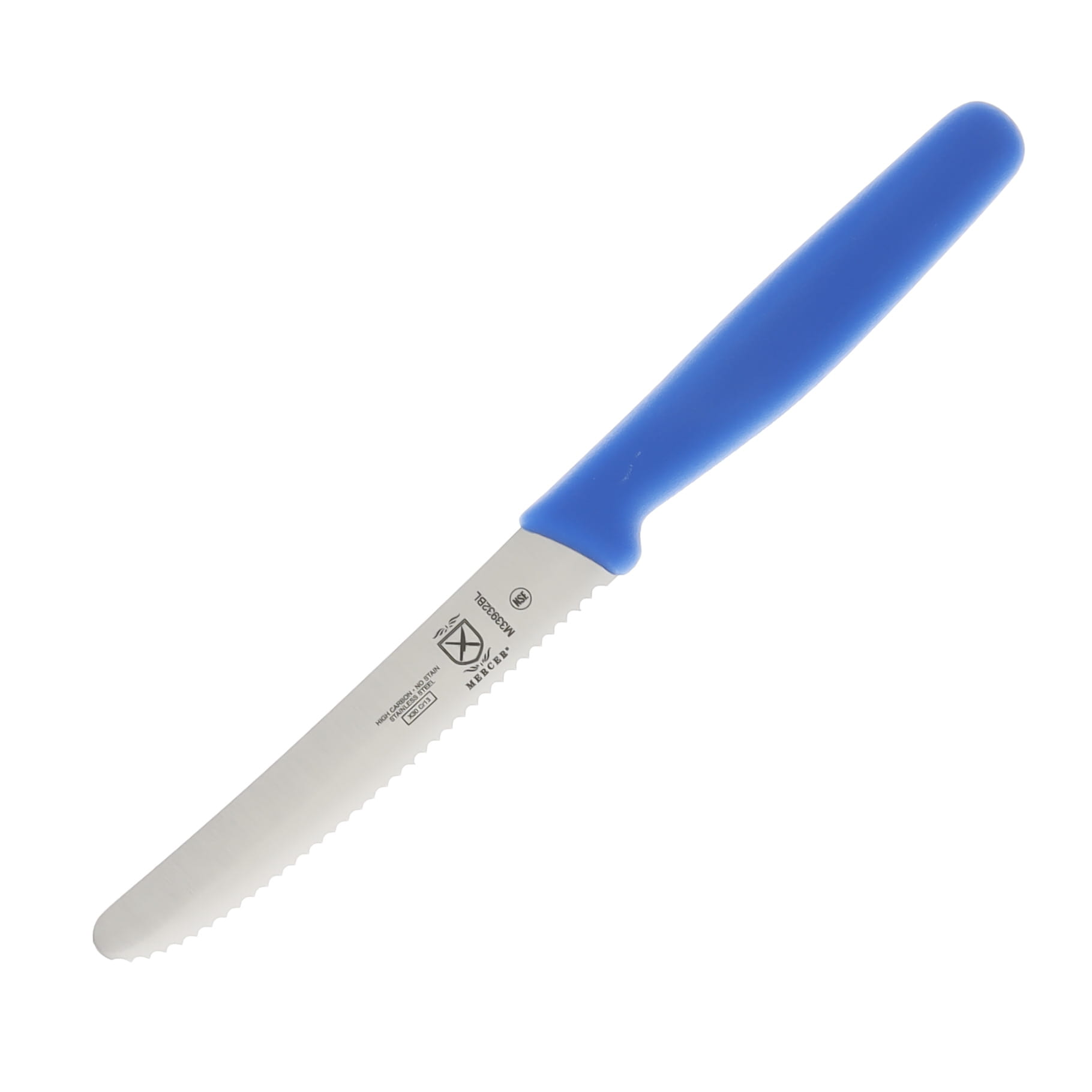 Mercer Sports 4.3" Utility Knife Rounded Tip Wavy Edge Blue Handle M33932BLB View 1