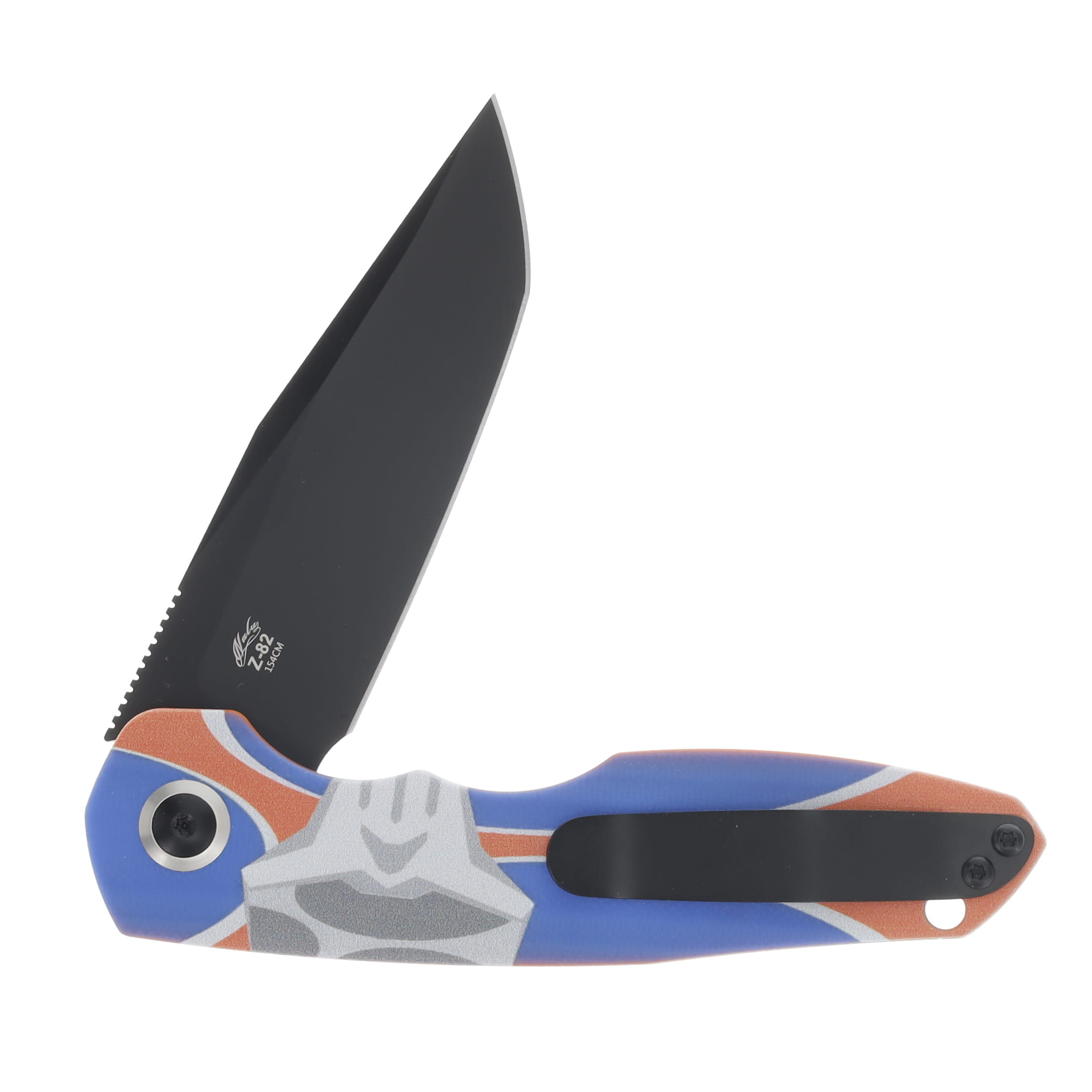 Kizer Z-82 The Multi Tasker SMKW Exclusive Blue - Orange 3.47in Plain Black Tanto V4568E4 View 4