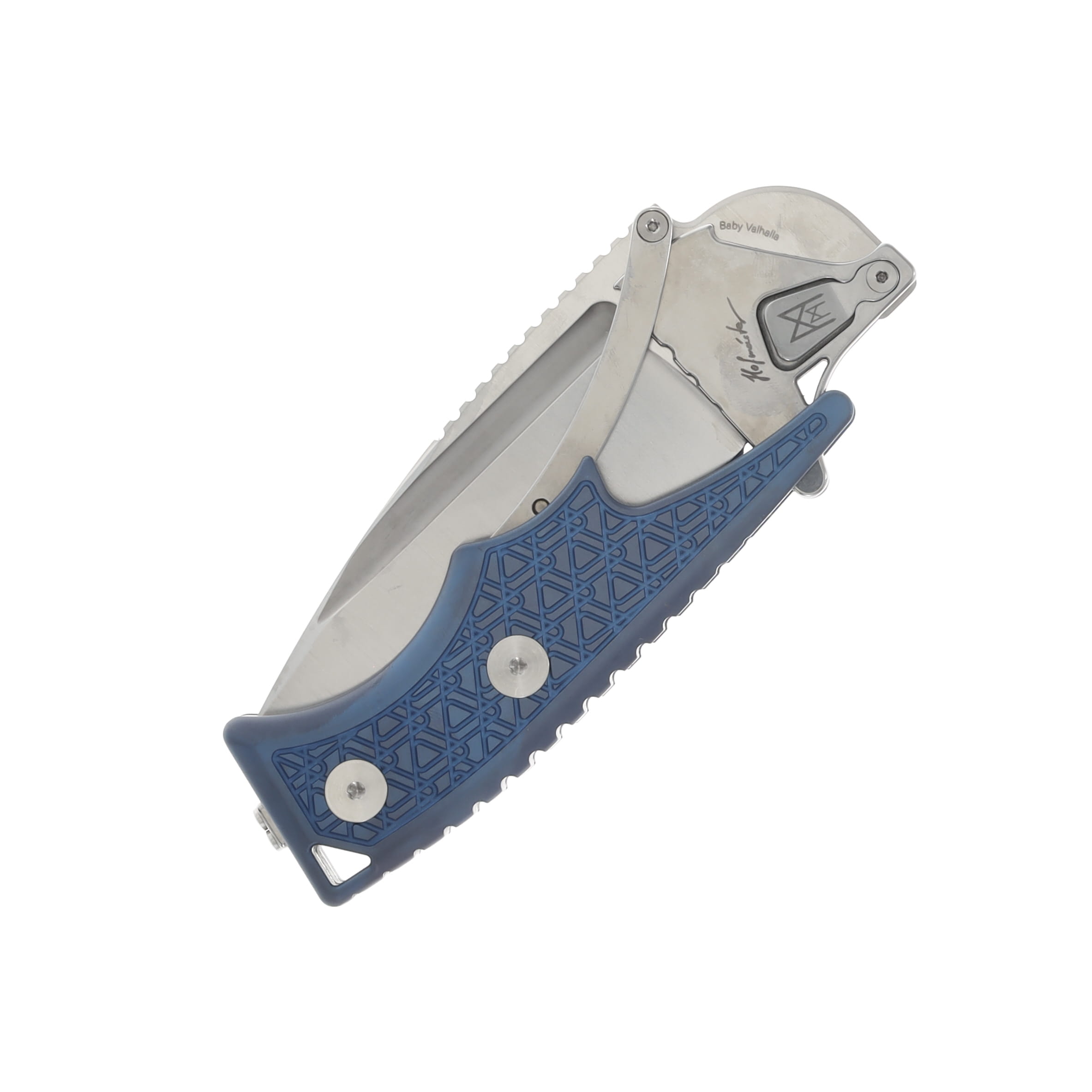 Midgards Messer Baby Valhalla Folding Blue 3.74In. N690 Tanto Blade MM-BBVAL-FLD View 6