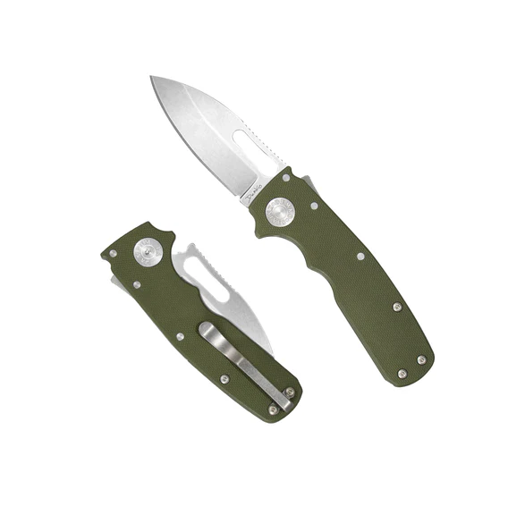 Demko Knives Shark Cub OD Green 2.5 Inch Plain Satin Slicer Shark 205-20CV-G10-OD-SS View 1