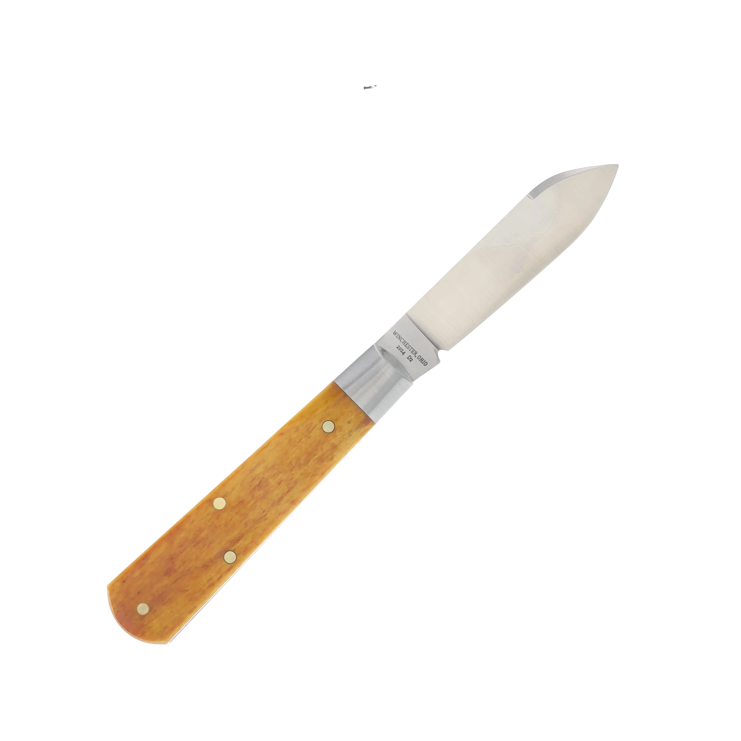 Dollar Knife Co. Osage Orange Camel Bone-Black Shield Folding Spear Point 2.75In CCDKCOSB-BLS View 4