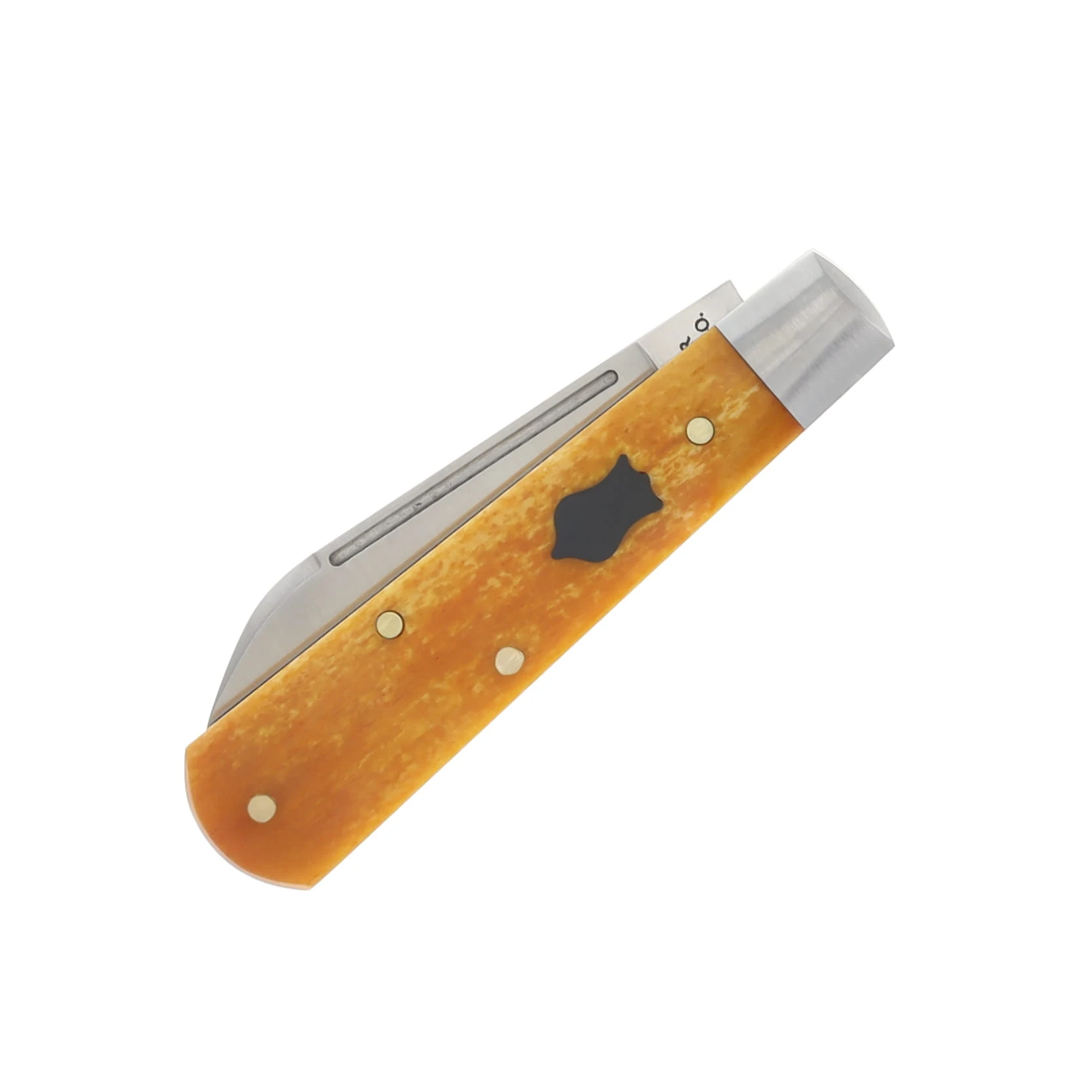 Dollar Knife Co. Osage Orange Camel Bone-Black Shield Folding Spear Point 2.75In CCDKCOSB-BLS View 6
