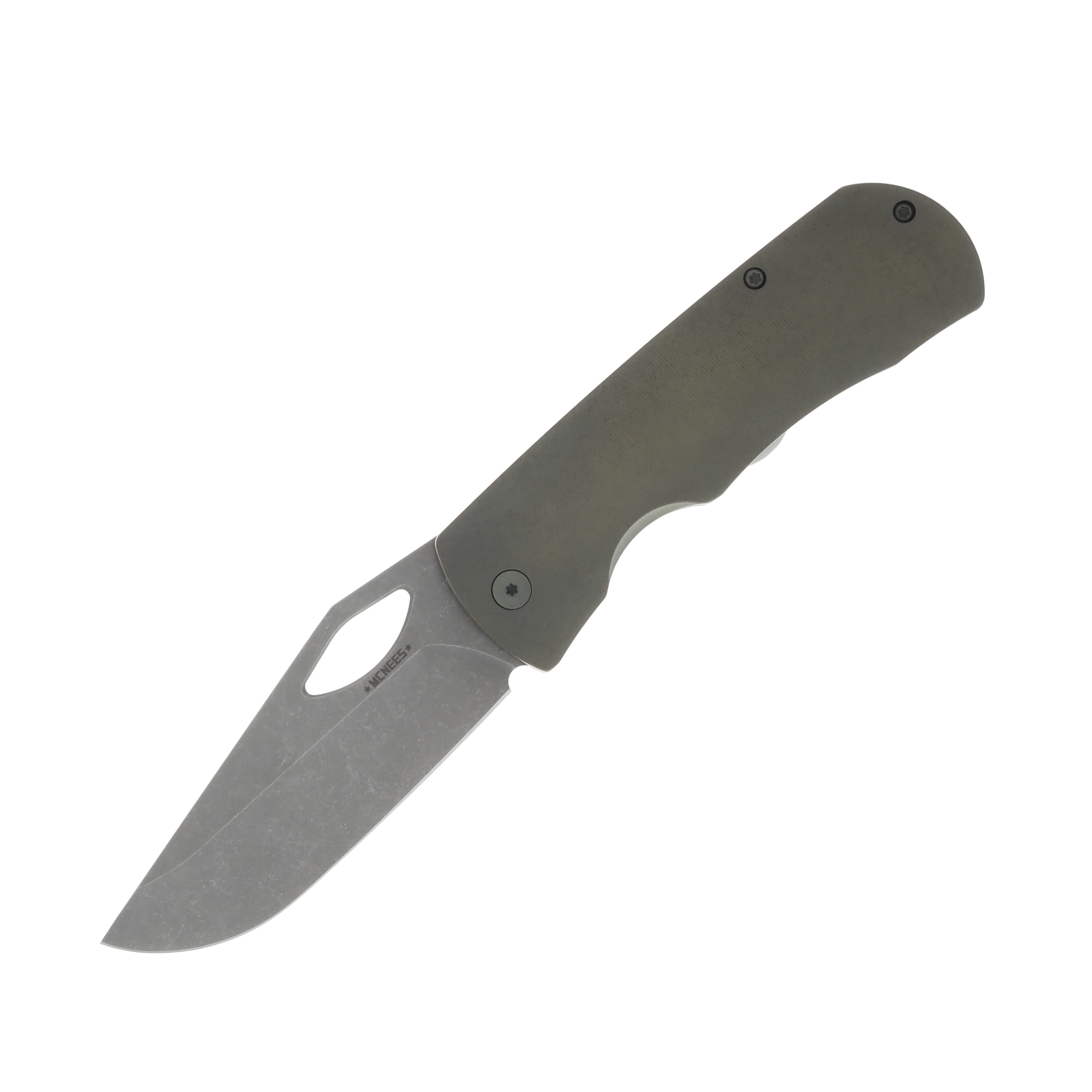 McNees Custom Knives Dixon Folding Knife Atomic Green/Bronze MCDIXATGNBZ View 1