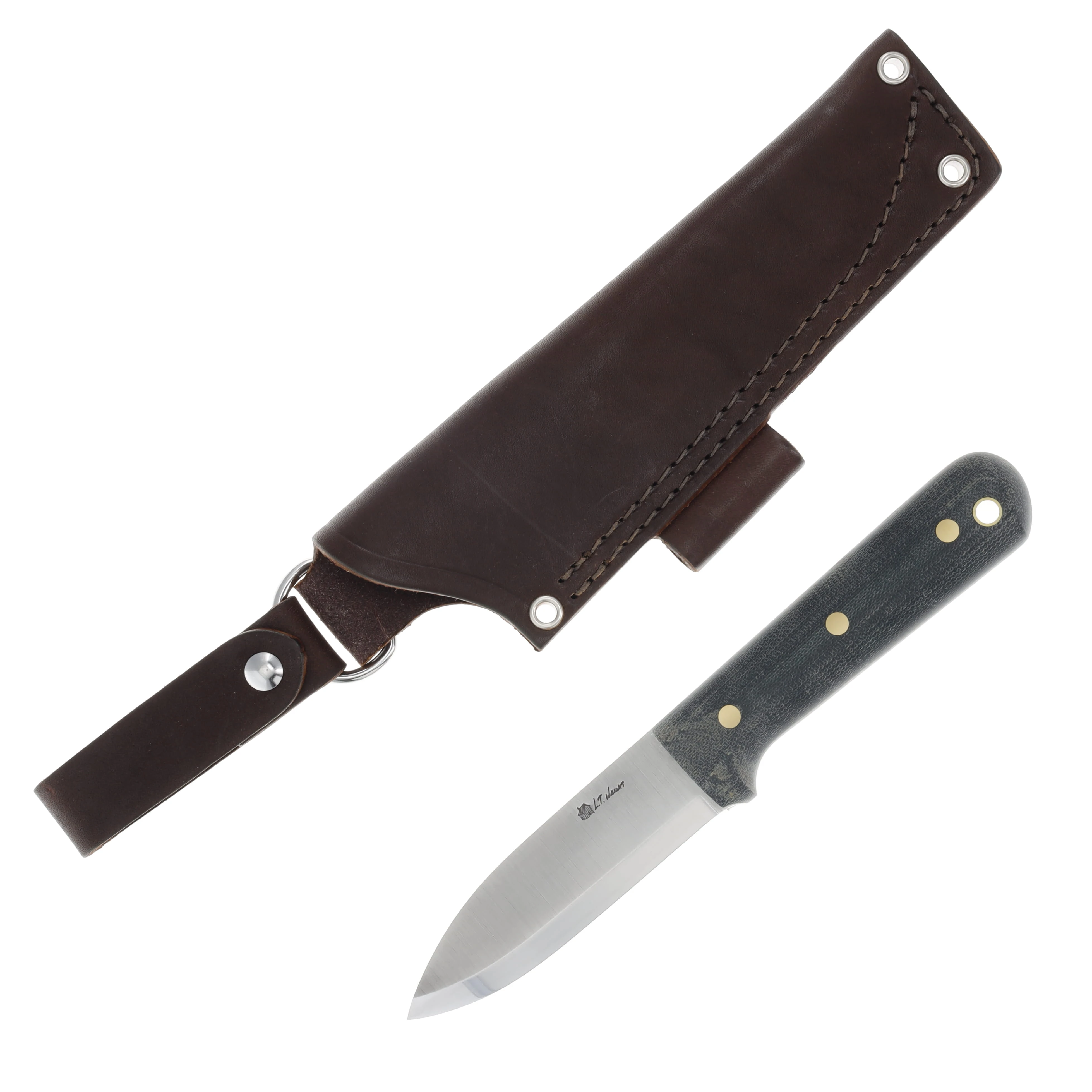 LT Wright Genesis Scandi Fixed Blade Knife A2/Denim Micarta LT037 View 1