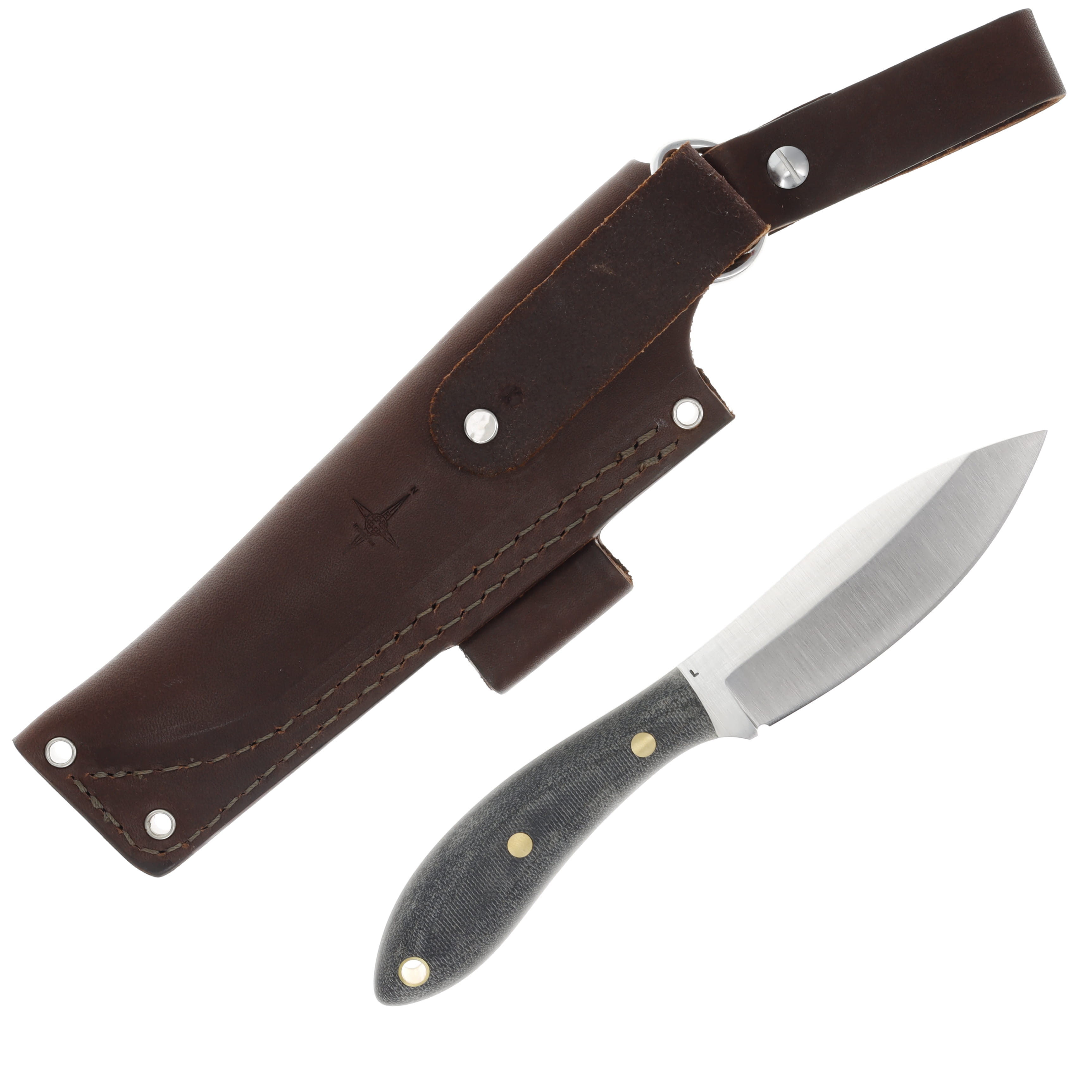 LT Wright Large Northern Hunter Fixed Blade Knife Matte AEB-L/Black Micarta LT038 View 2