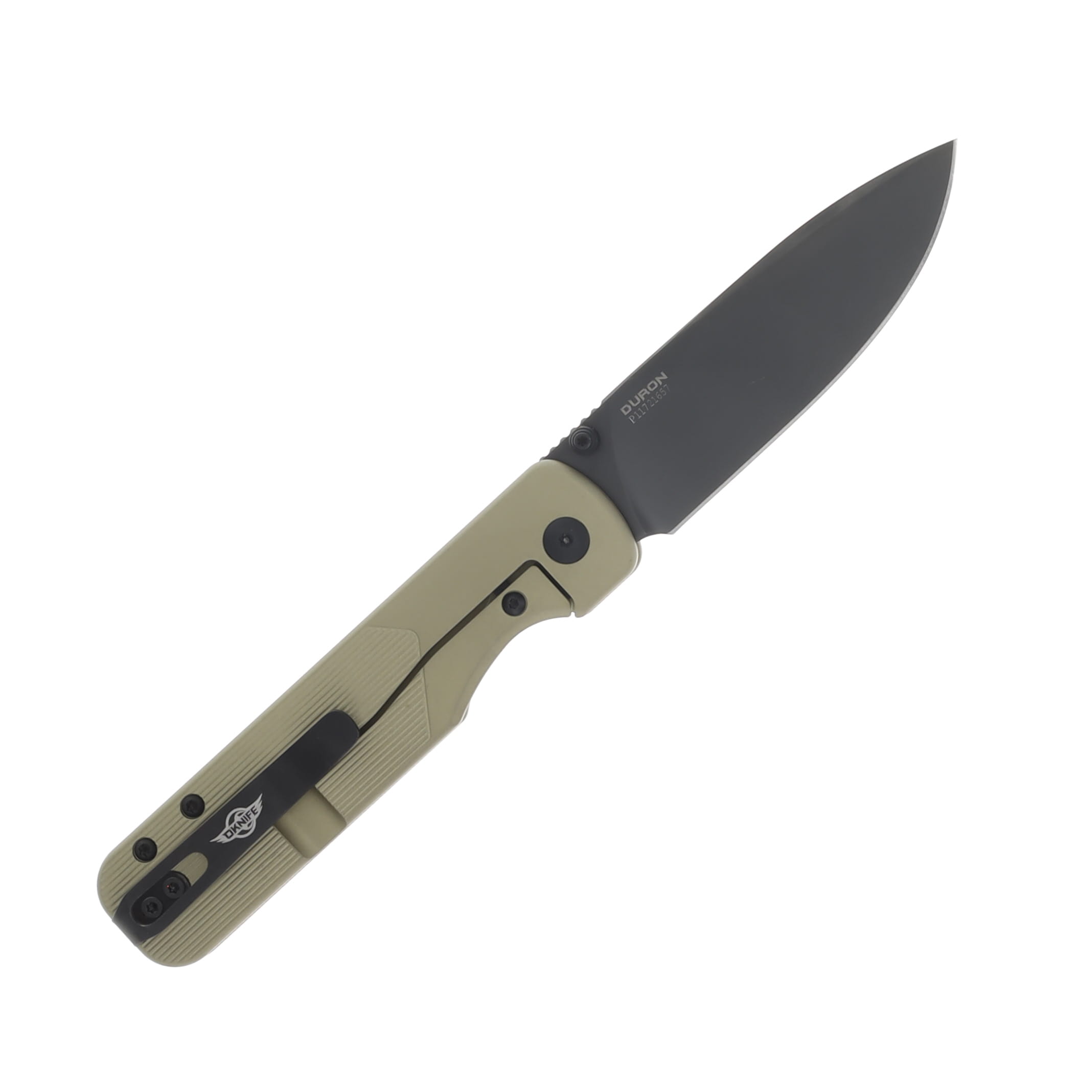 OKNIFE Duron Nitro-V Thumb Stud Folder Olive Green Aluminum DURONOLG View 2