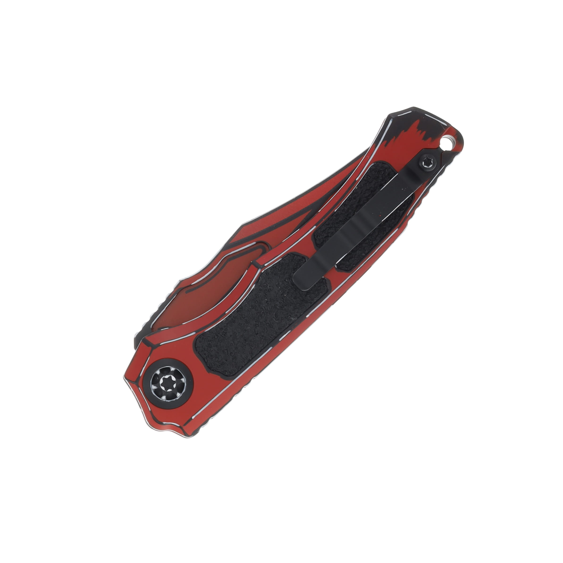 Heretic Knives Wraith Auto Bowie Cel Shade Red 3.75In. OTS Bowie H002-CS-RD View 3