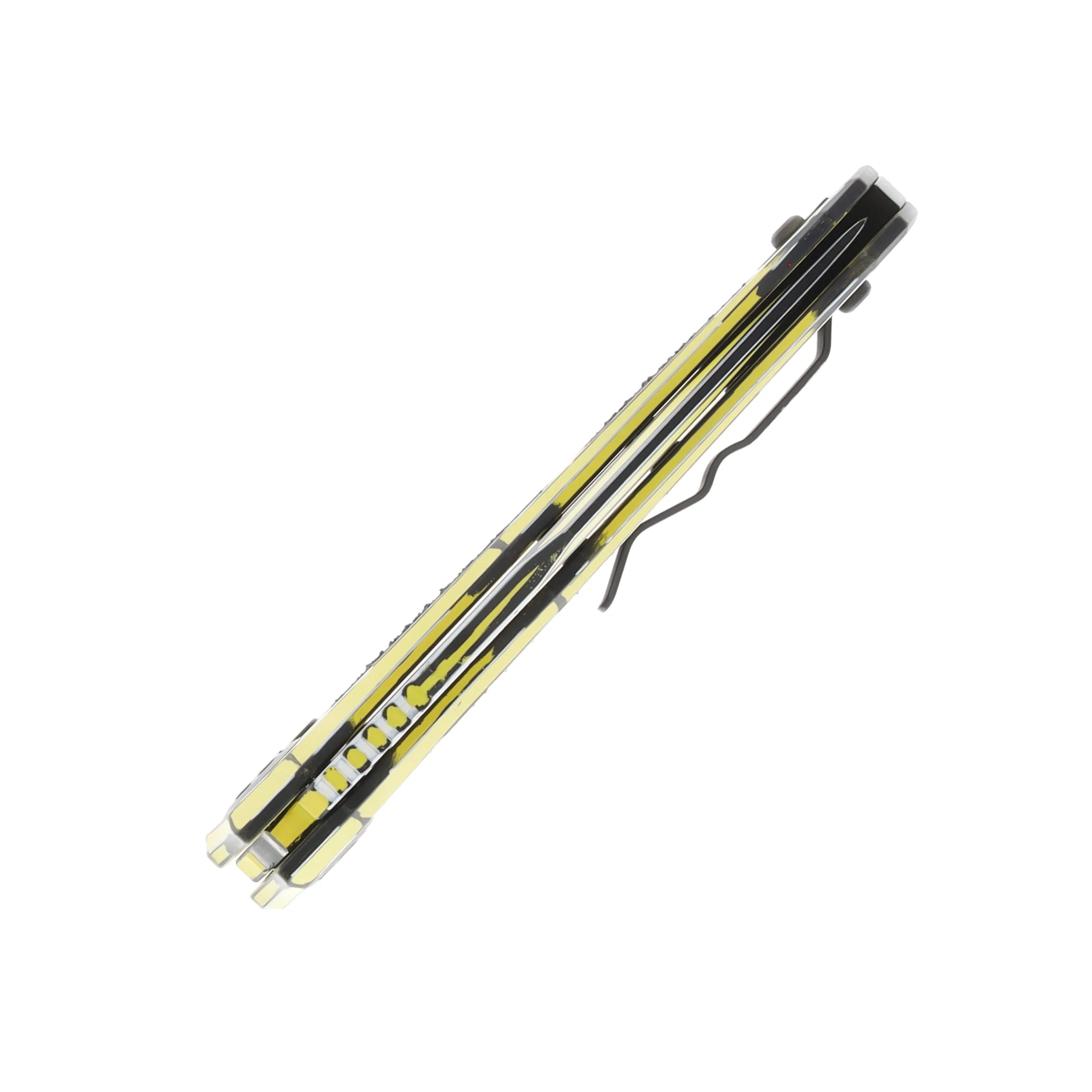 Heretic Knives Wraith Auto Bowie Cel Shade Yellow 3.75In. OTS Bowie H002-CS-YW View 6